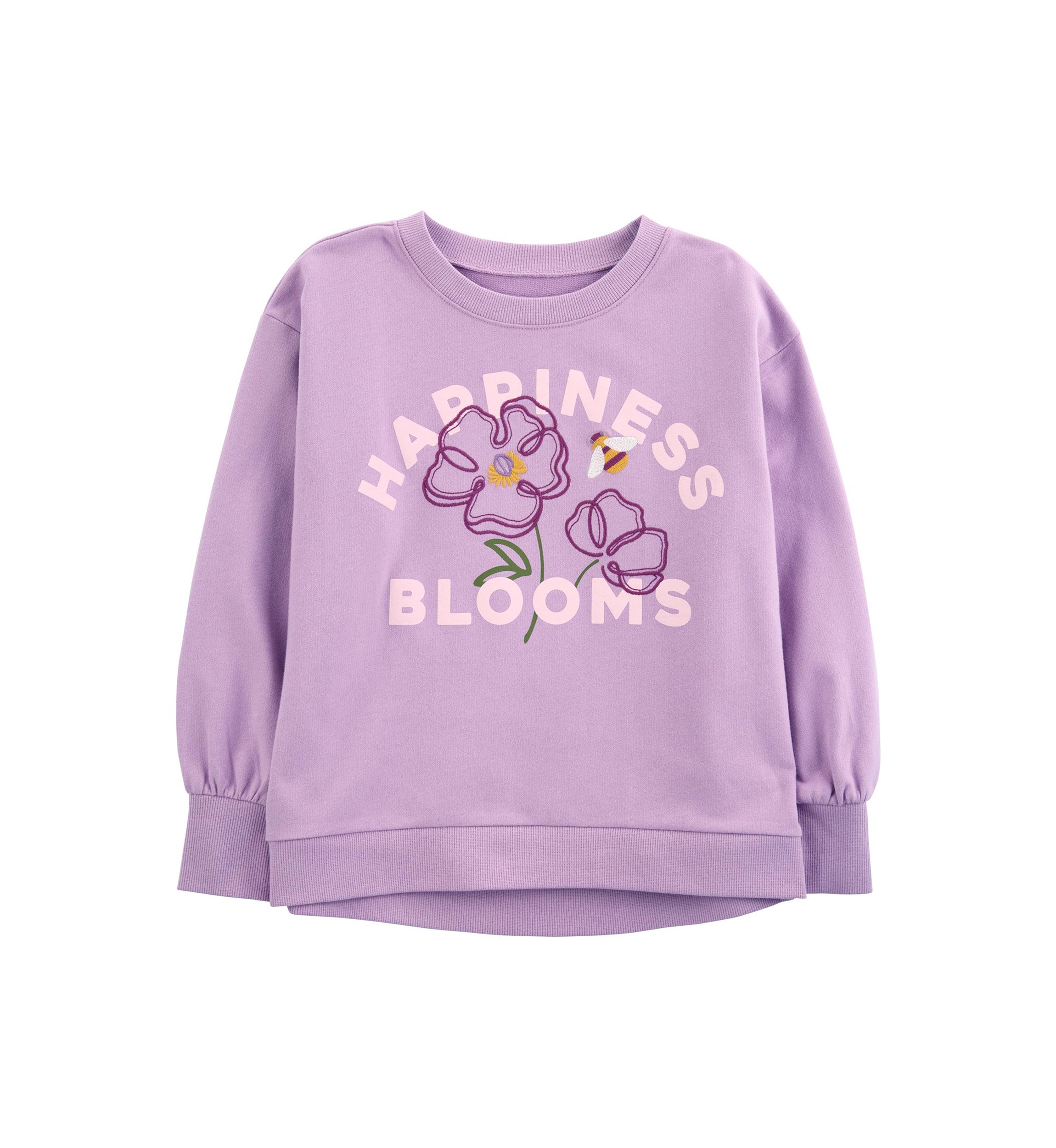 Girls 4-6x Happiness Blooms Embroidered Sweatshirt