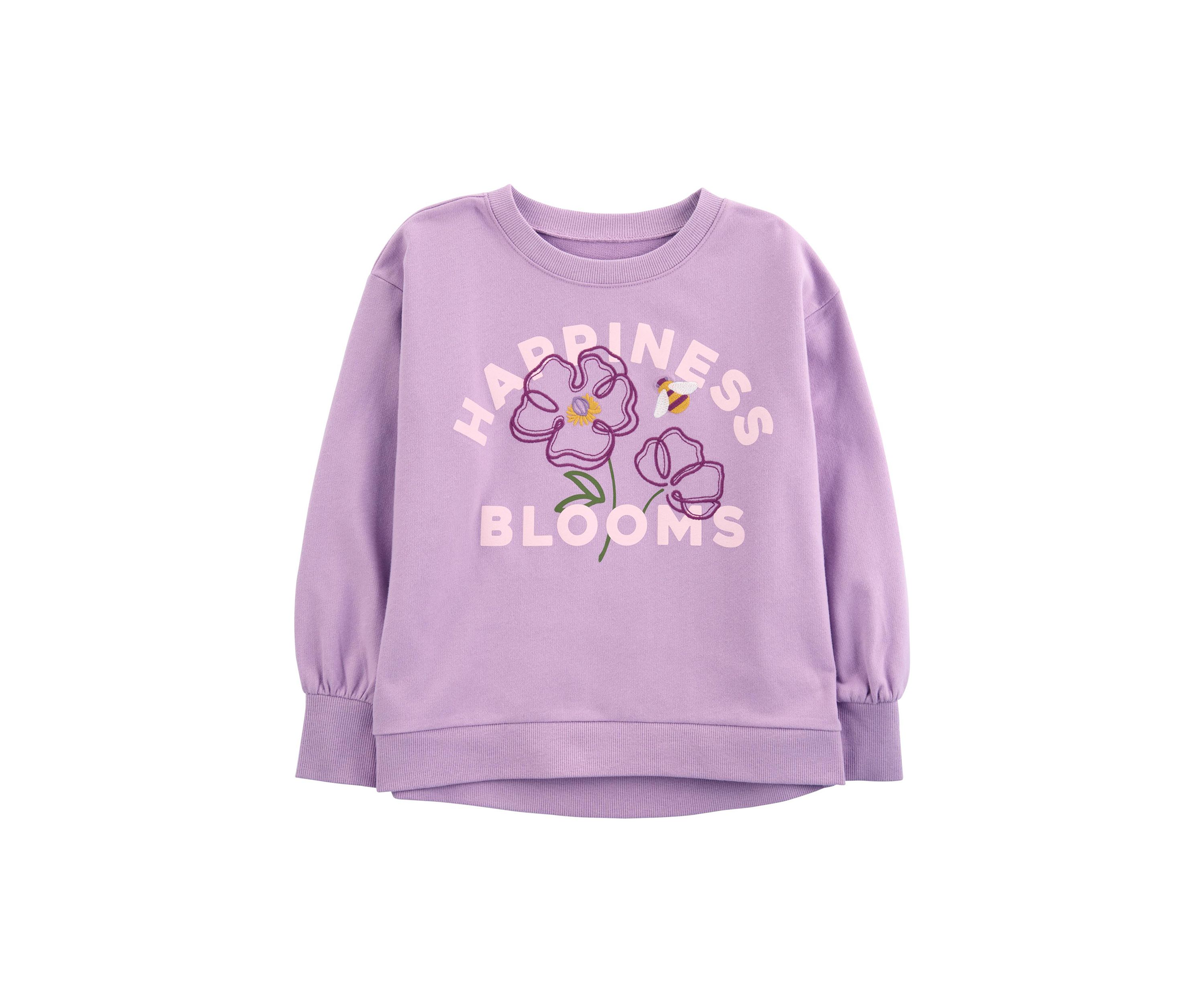 Girls 4-6x Happiness Blooms Embroidered Sweatshirt
