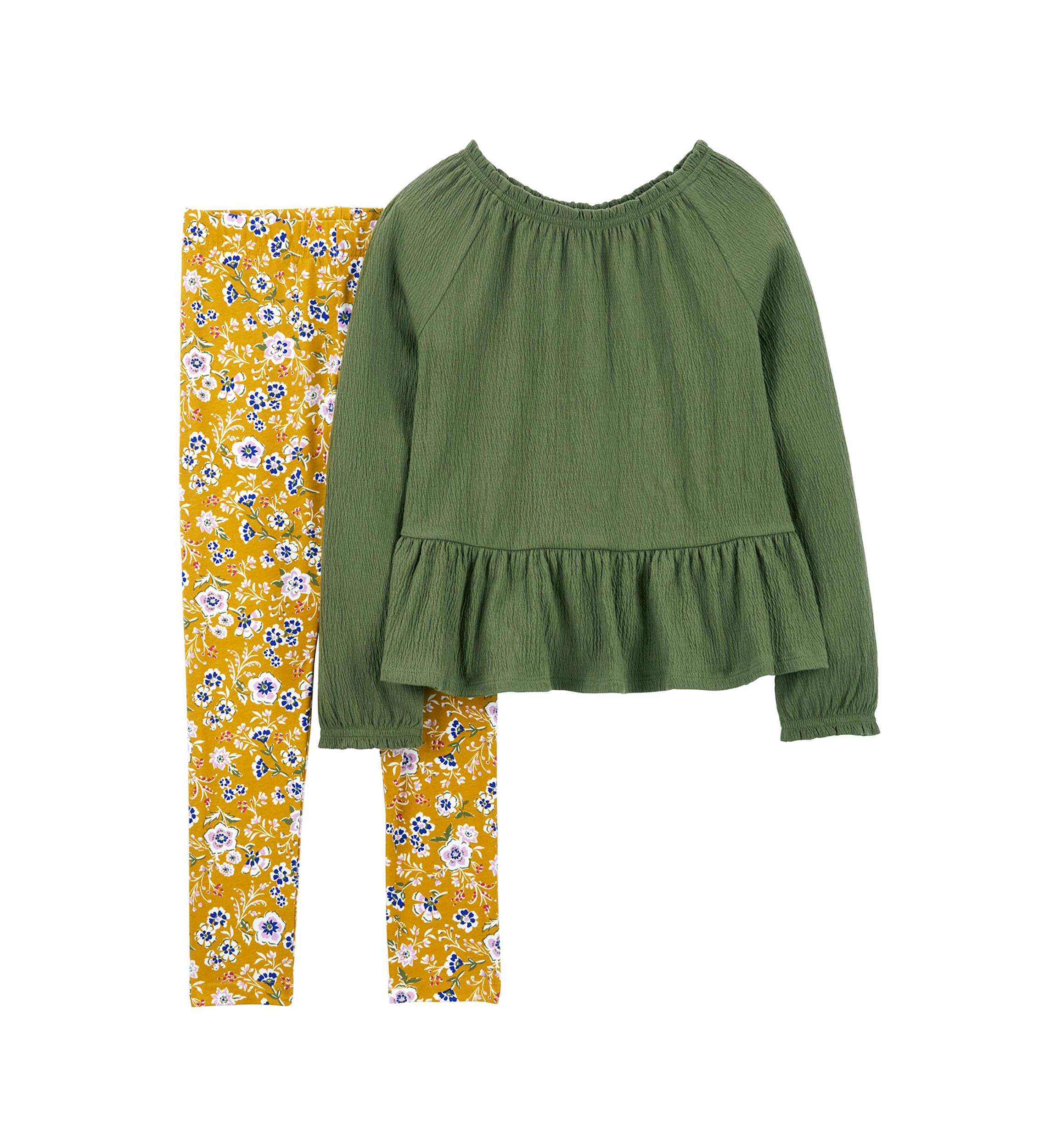 Girls 4-6x Ruffle Top and Printed Leggings Set