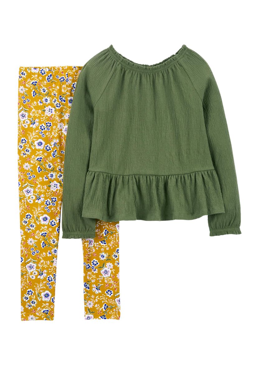Girls 4-6x Ruffle Top and Printed Leggings Set