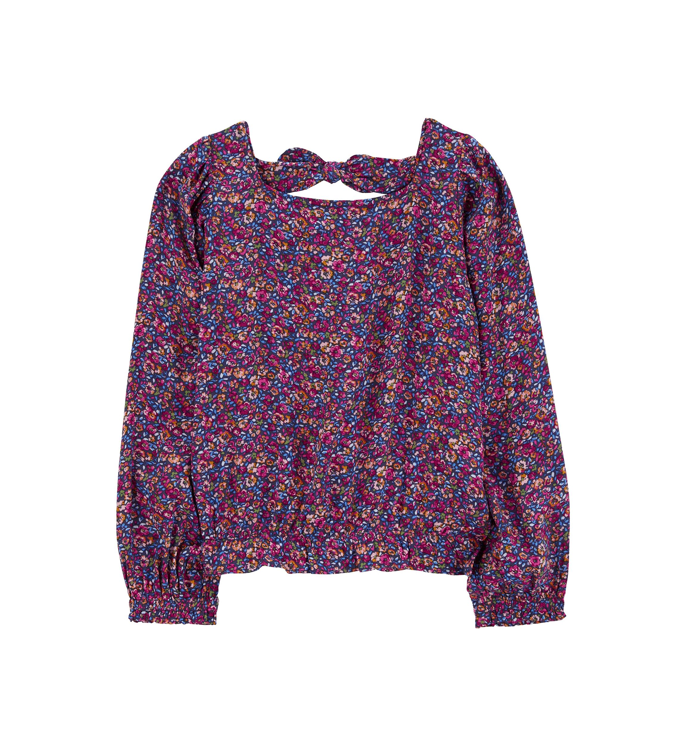 Girls 4-6x Long Sleeve Floral Printed Top