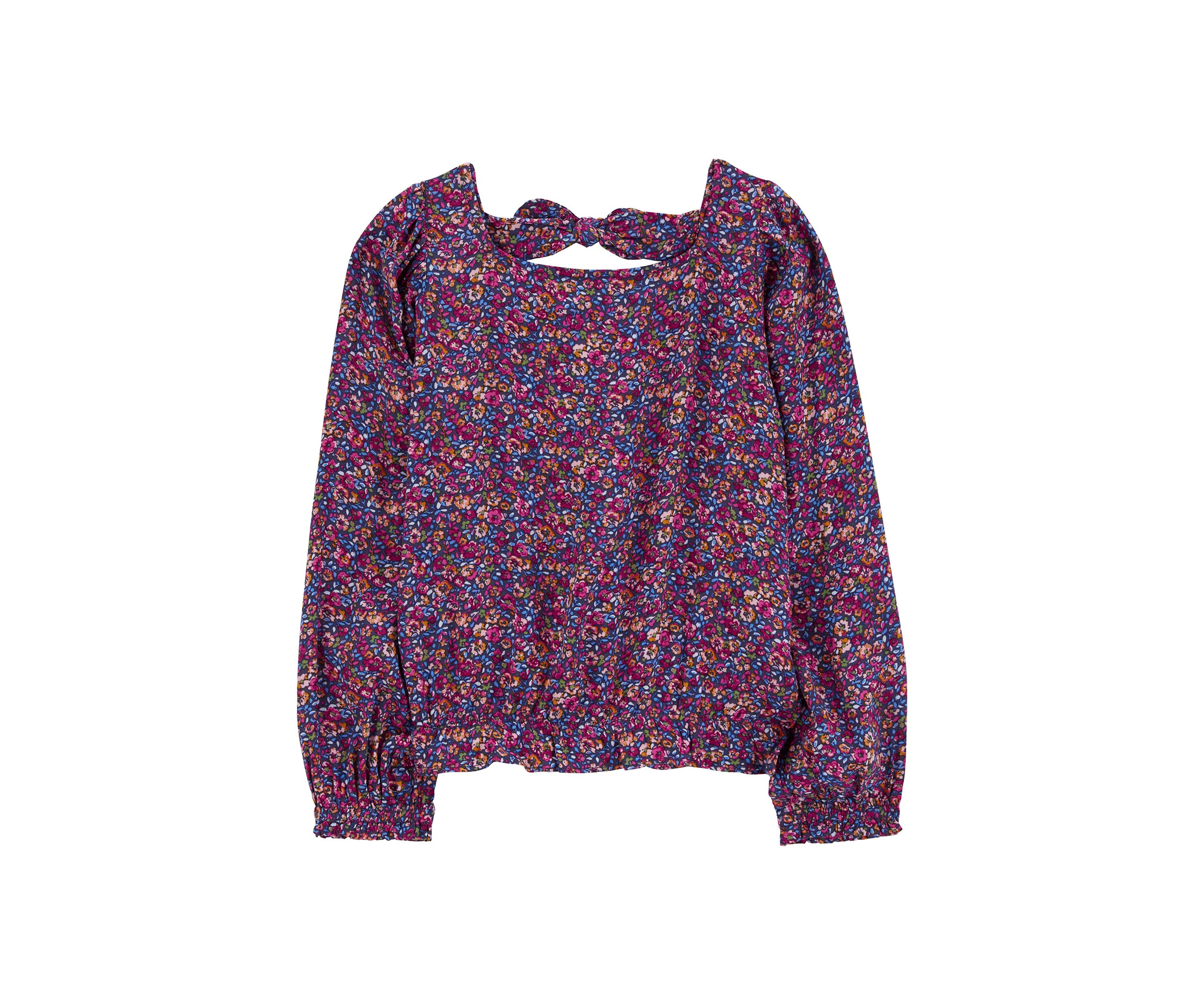 Girls 4-6x Long Sleeve Floral Printed Top