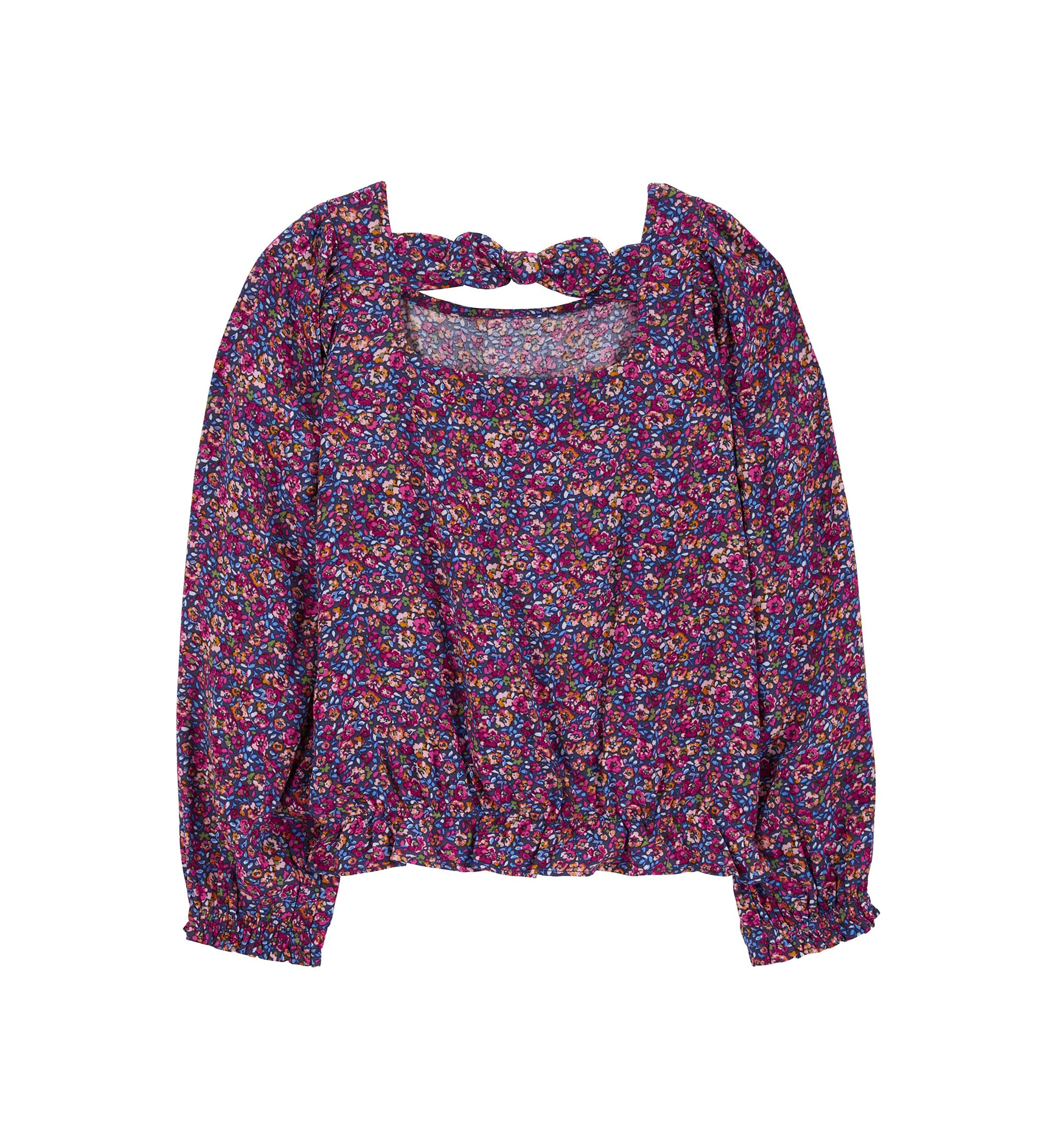 Girls 4-6x Long Sleeve Floral Printed Top
