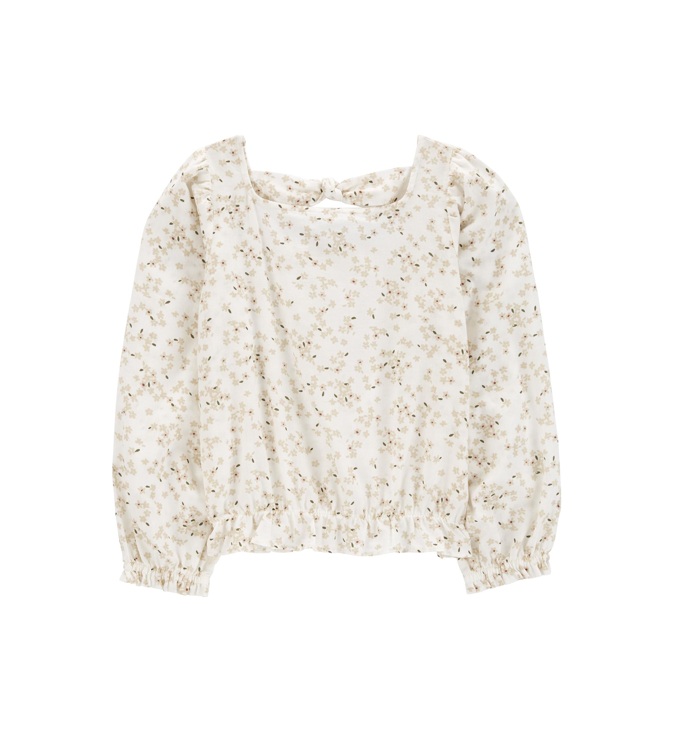 Girls 4-6x Floral Printed Woven Top