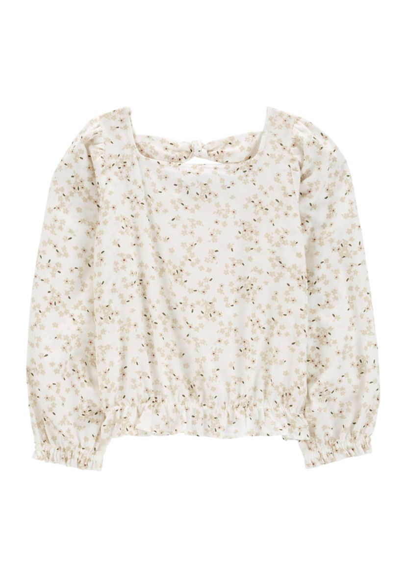 Girls 4-6x Floral Printed Woven Top