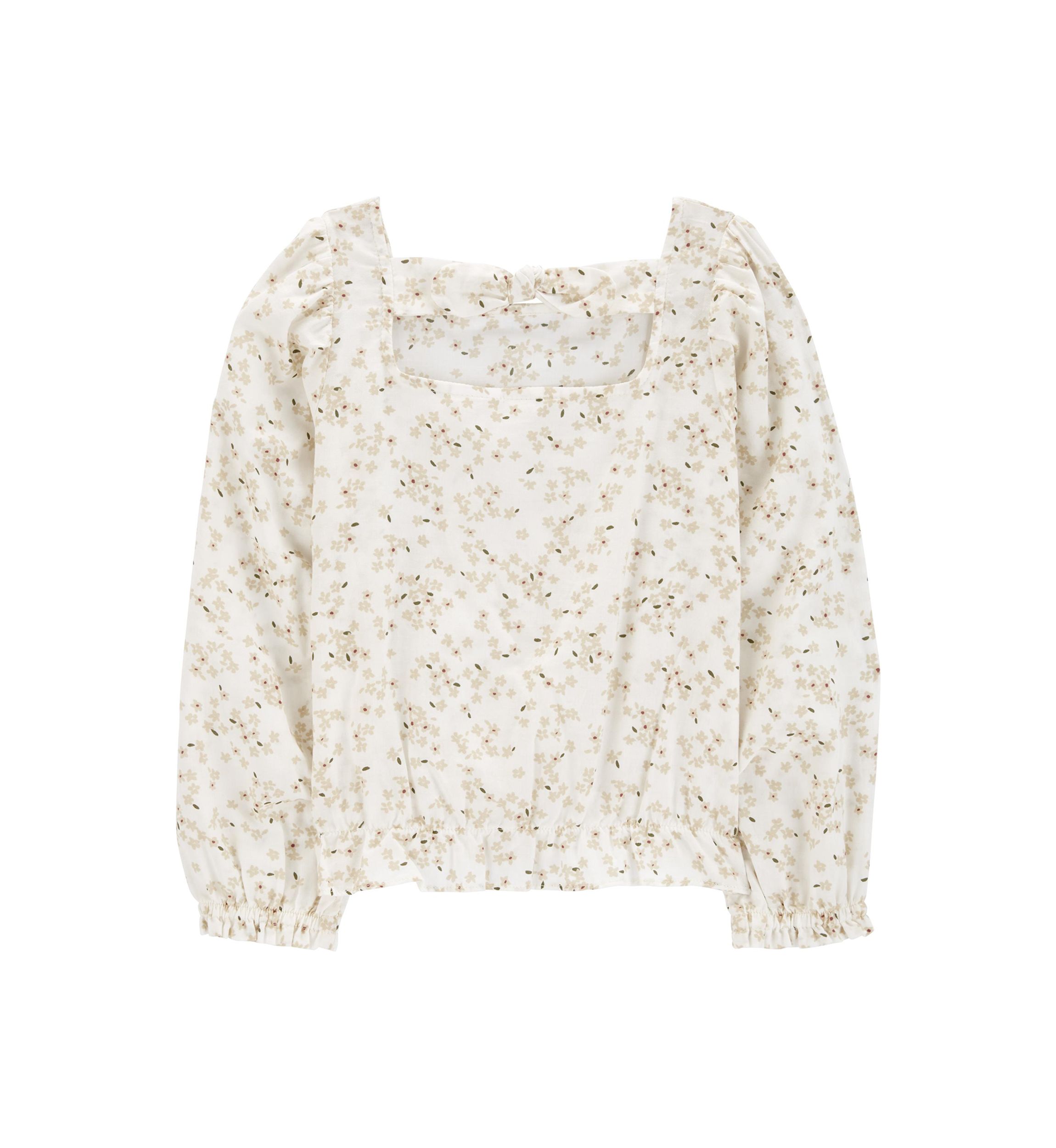 Girls 4-6x Floral Printed Woven Top