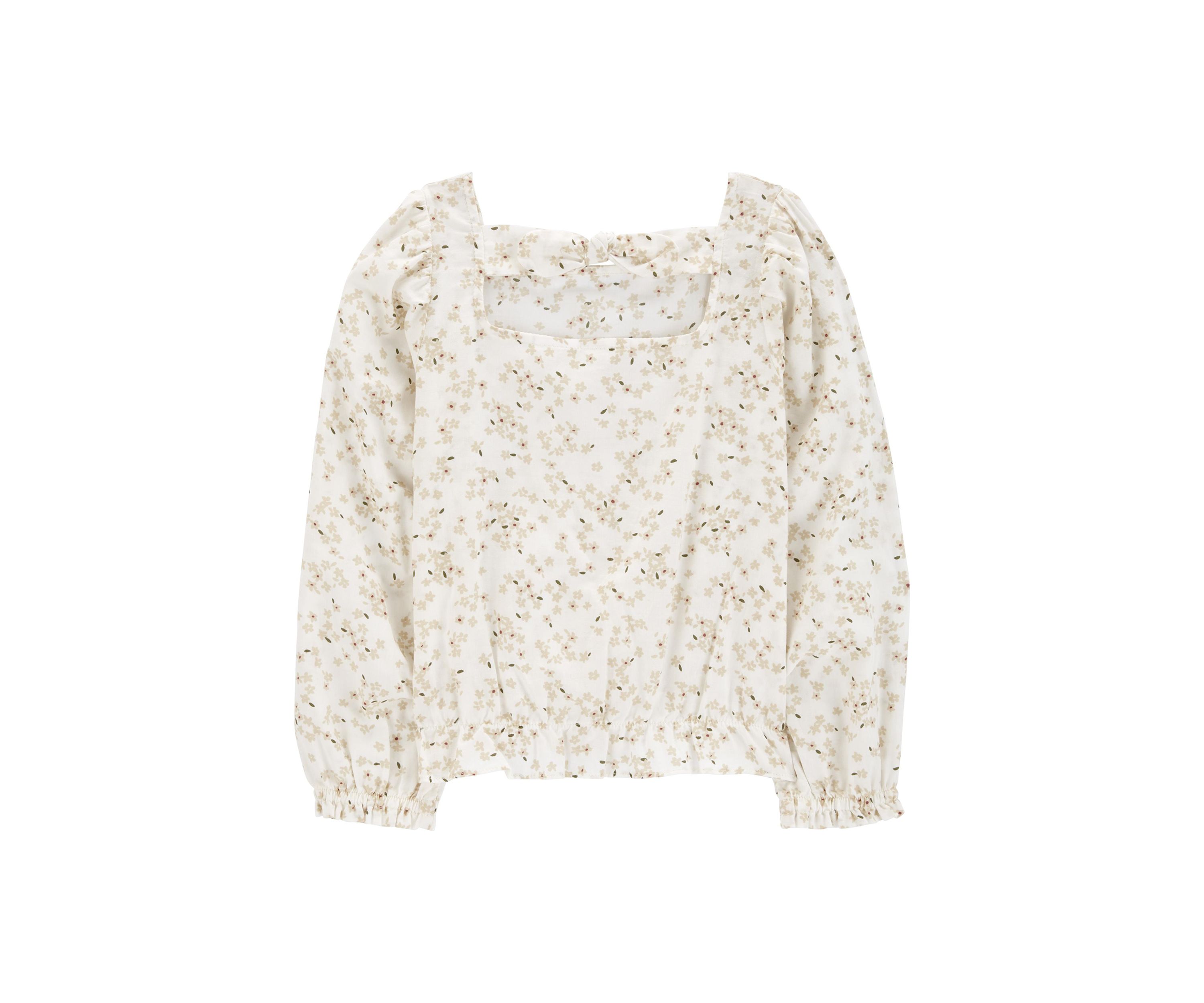 Girls 4-6x Floral Printed Woven Top