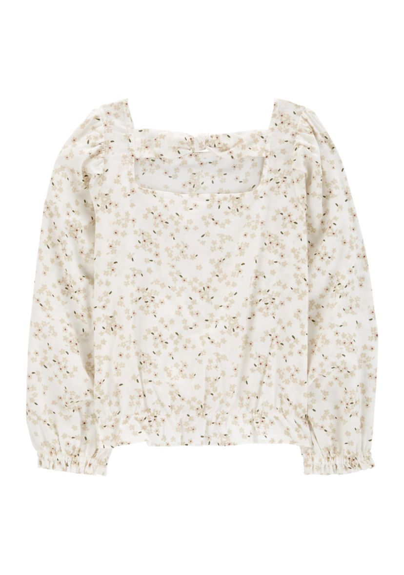 Girls 4-6x Floral Printed Woven Top