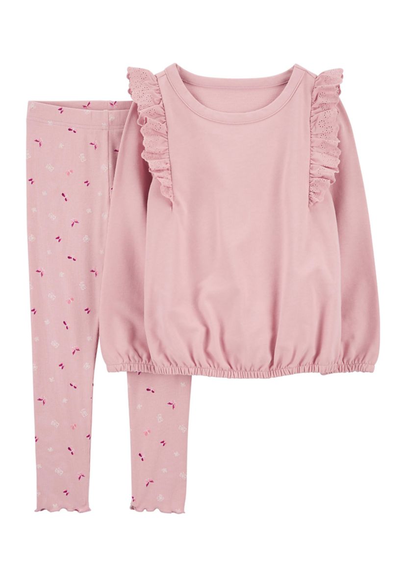 Girls 4-6x Long Sleeve Shirt and Leggings Set 