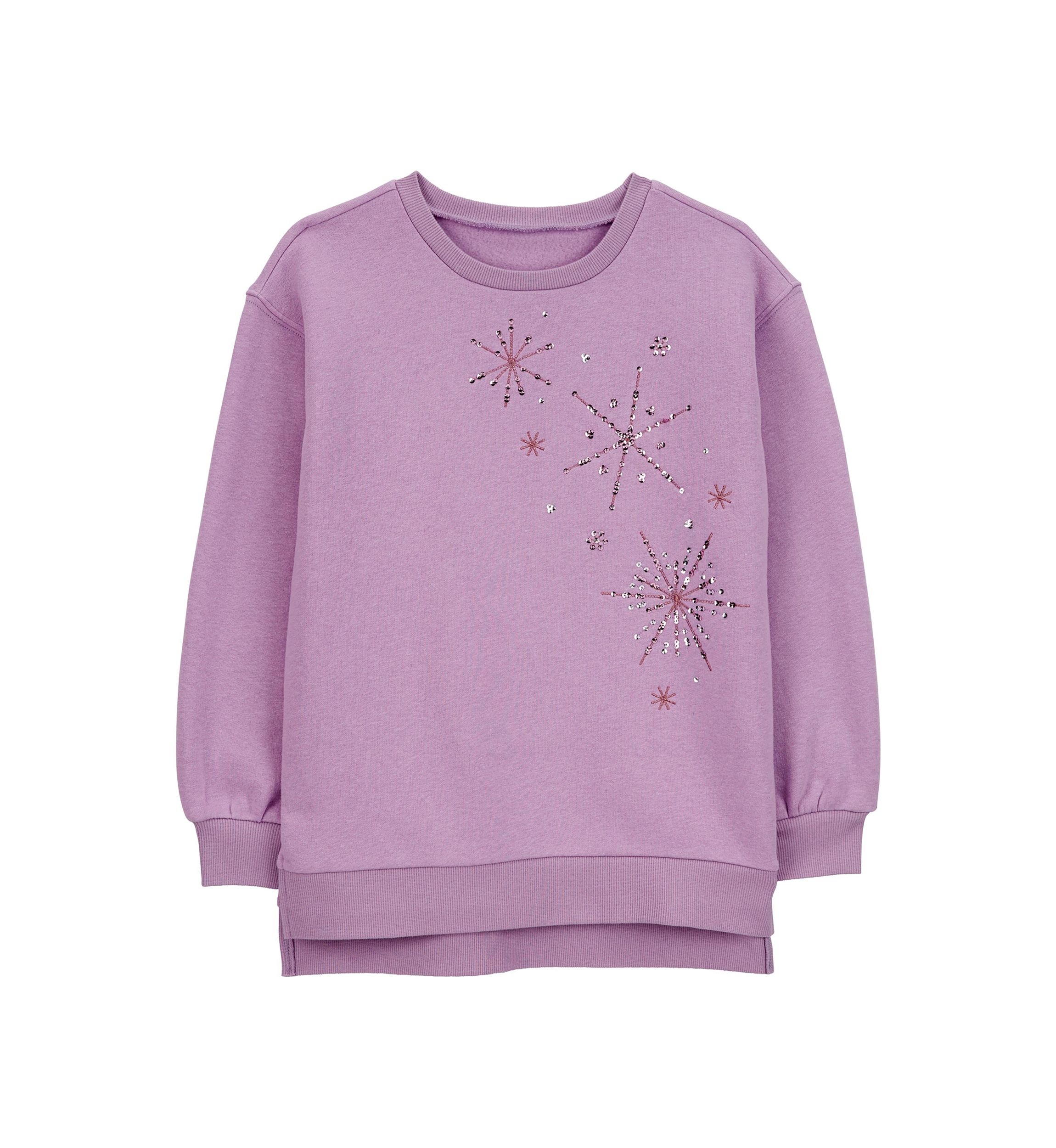 Girls 4-6x Sparkly Star Printed Sweatshirt