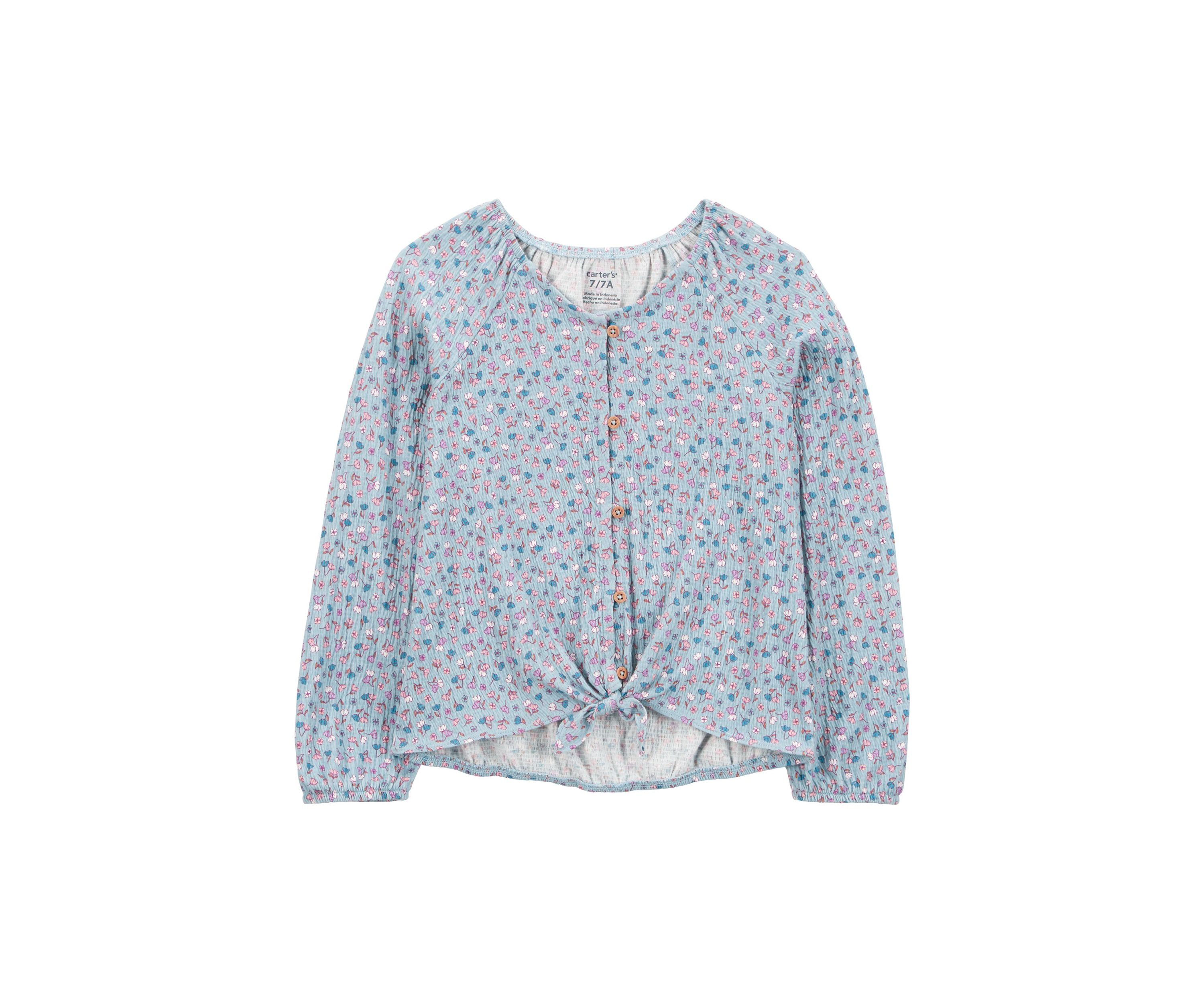 Girls 4-6x Printed Gauze Knit Top