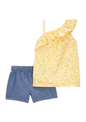 Carter's Girls 4-6x Printed Top and Shorts Set