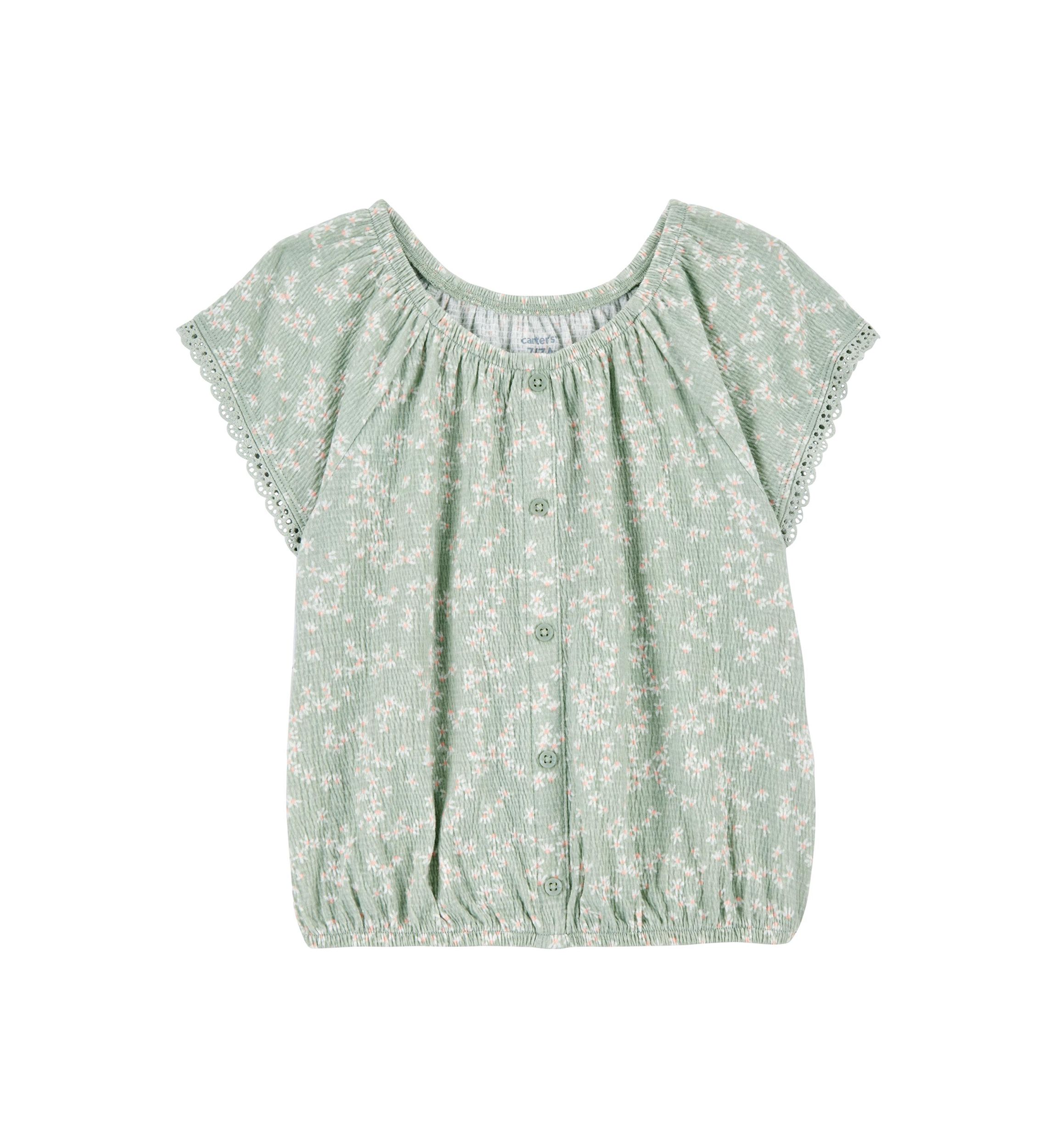 Girls 4-6x Floral Printed Knit Top