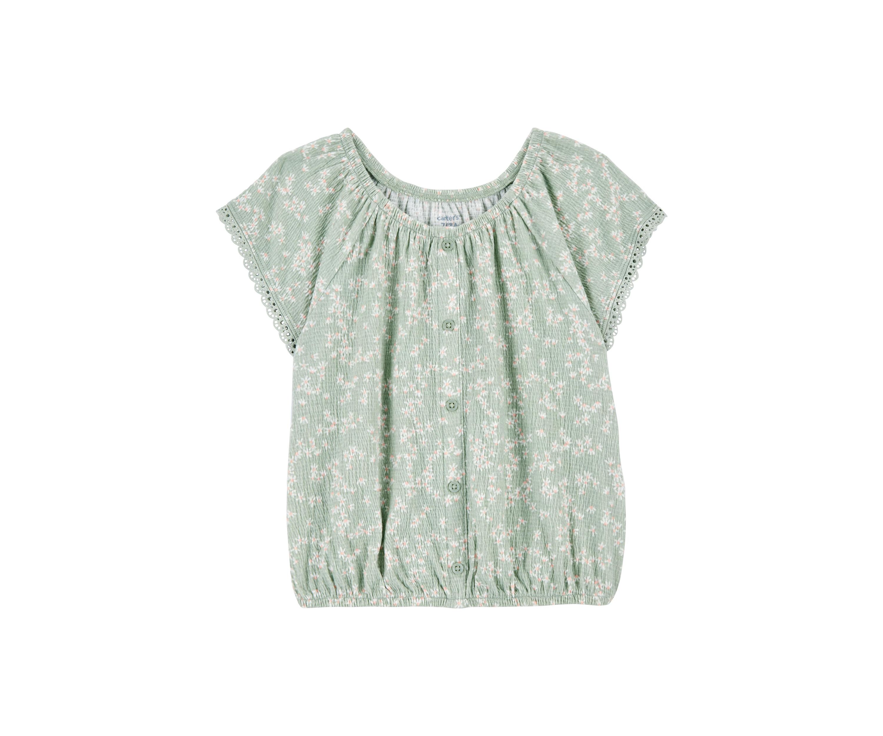Girls 4-6x Floral Printed Knit Top