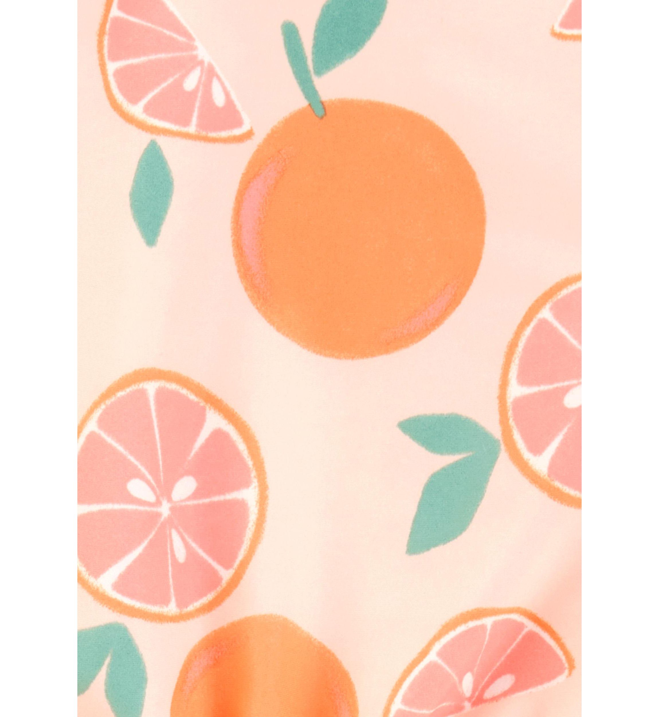 Girls 7-16 Orange Printed Rashguard Swim Set