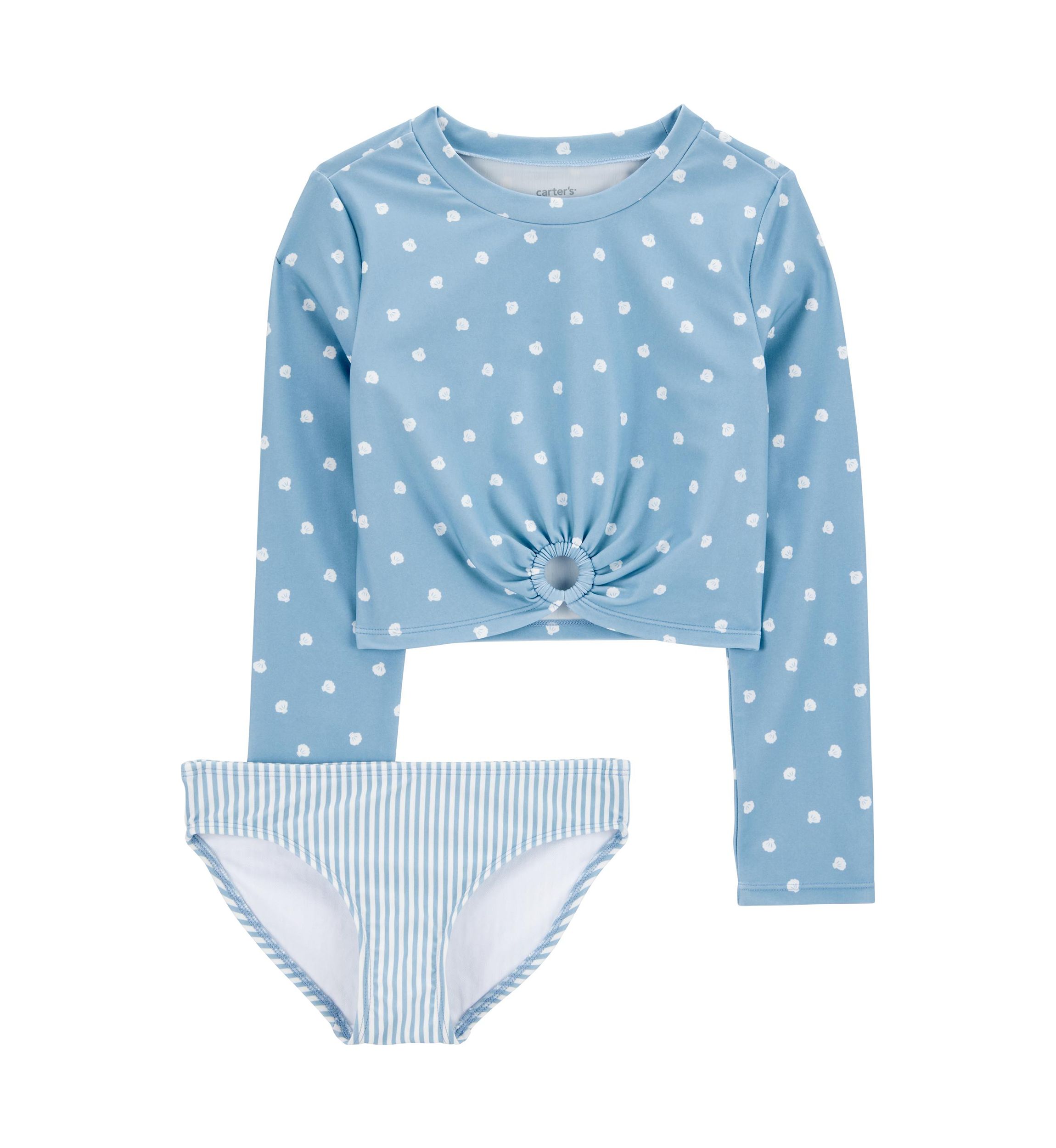 Girls 4-6x Shell Printed Rashguard Swim Set