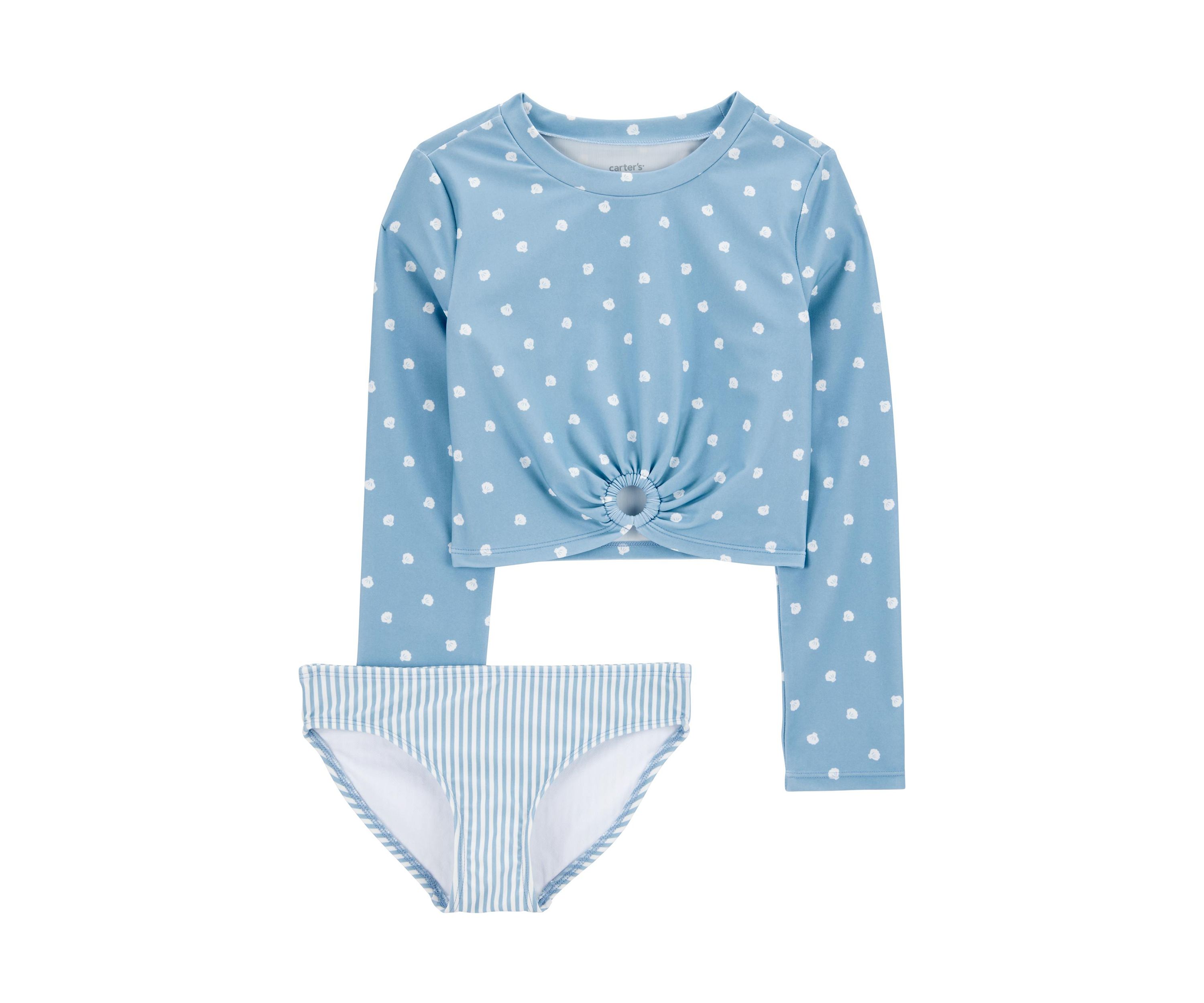 Girls 4-6x Shell Printed Rashguard Swim Set