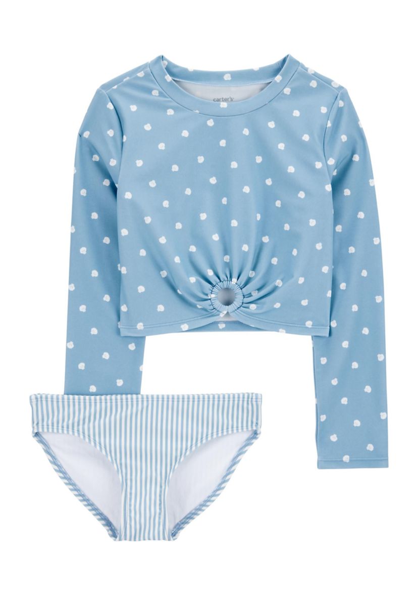 Girls 4-6x Shell Printed Rashguard Swim Set