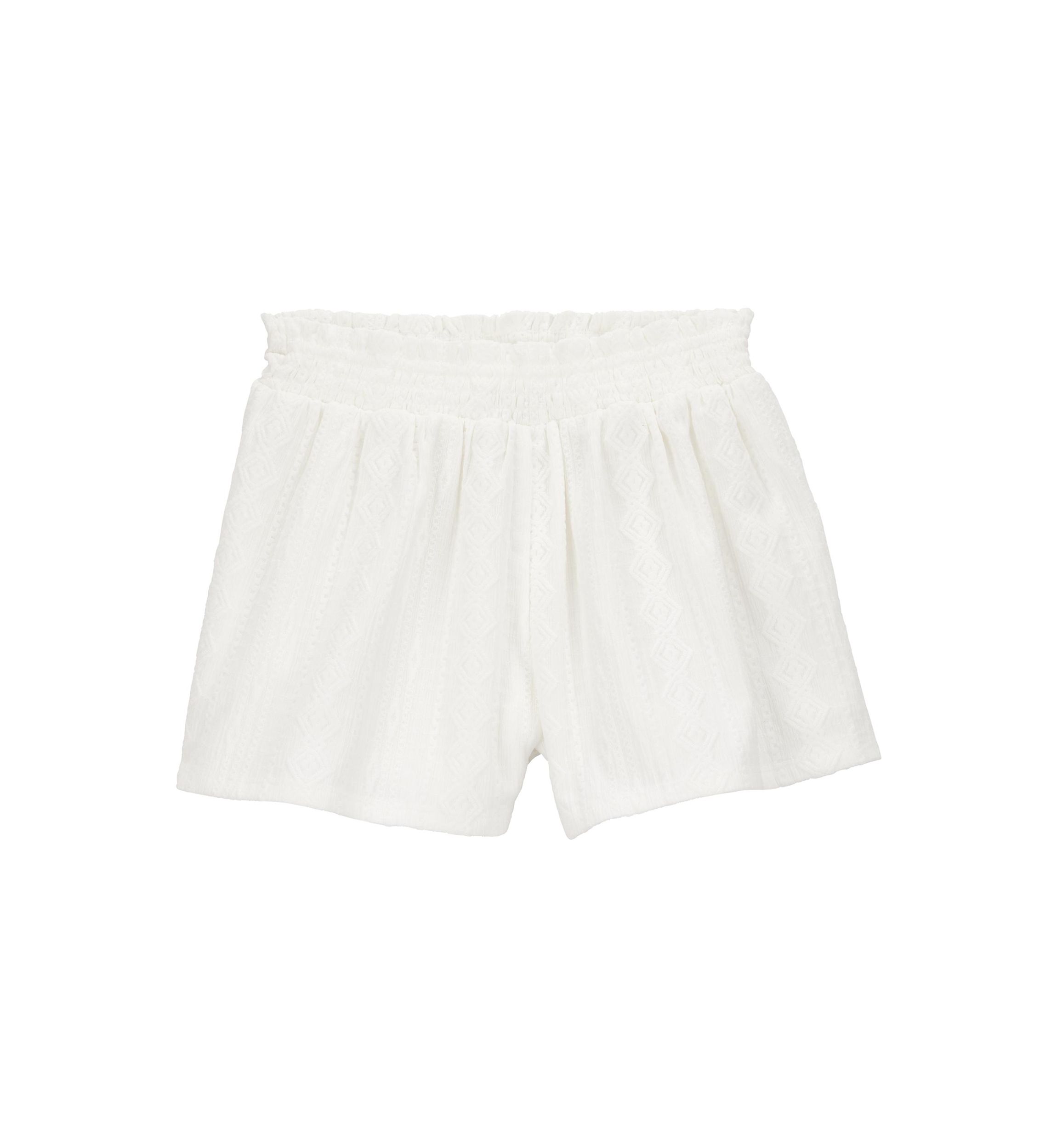 Girls 4-14 Smocked Textured Shorts