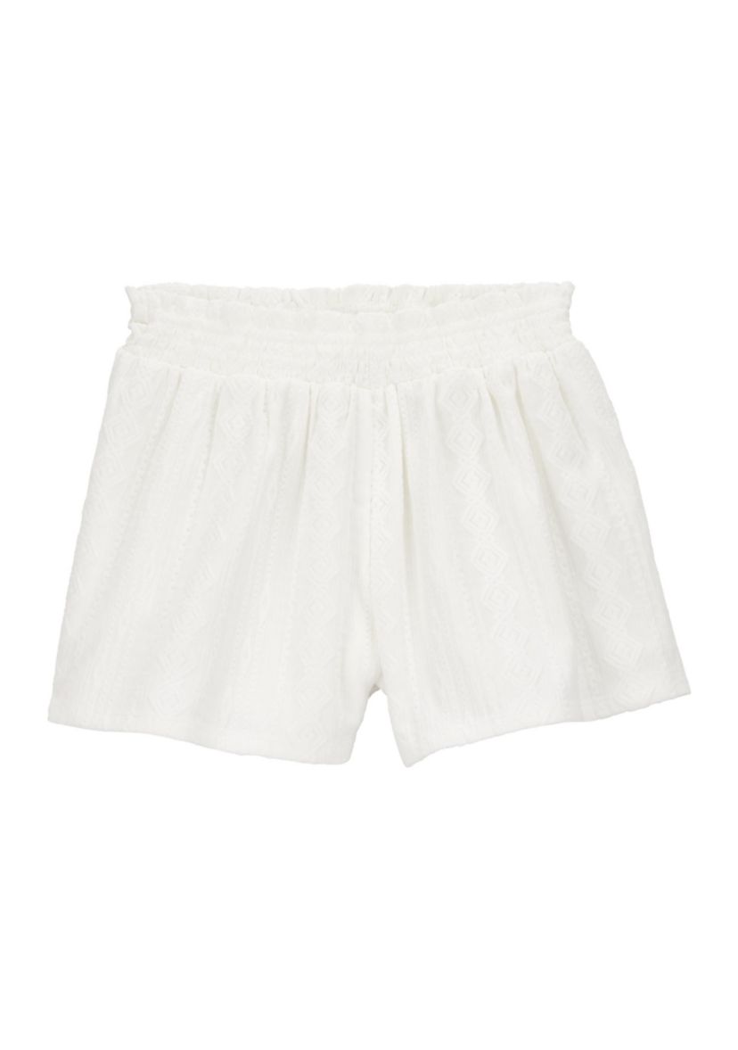 Girls 4-14 Smocked Textured Shorts
