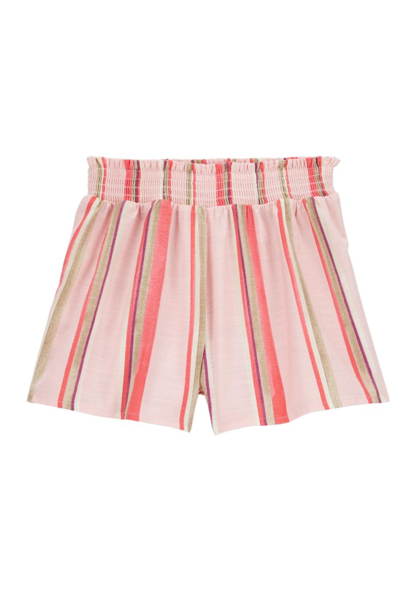  Girls 4-14 Stretchy Paper Bag Printed Shorts
