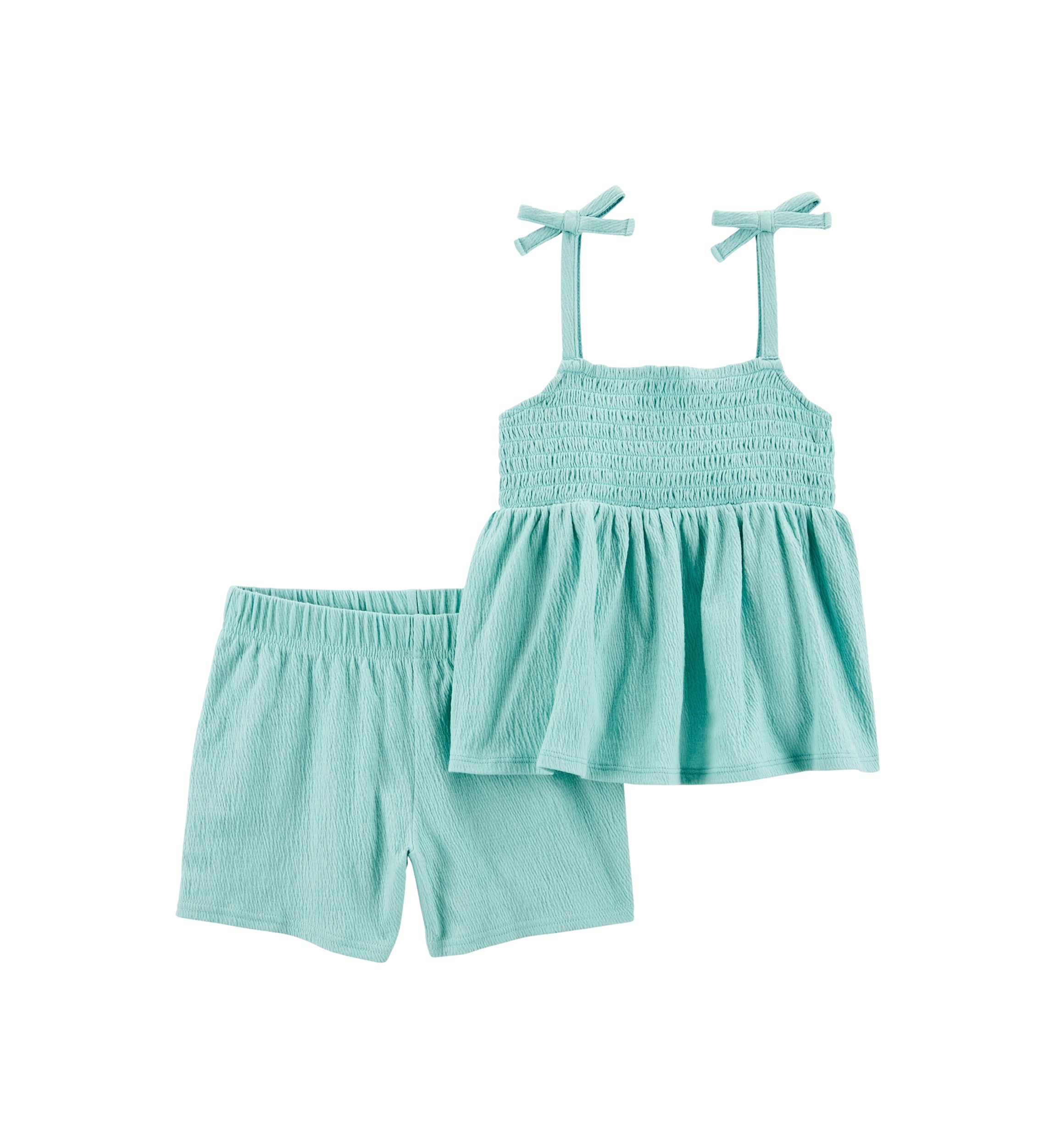 Girls 4-8 Smocked Tank Top and Shorts Set