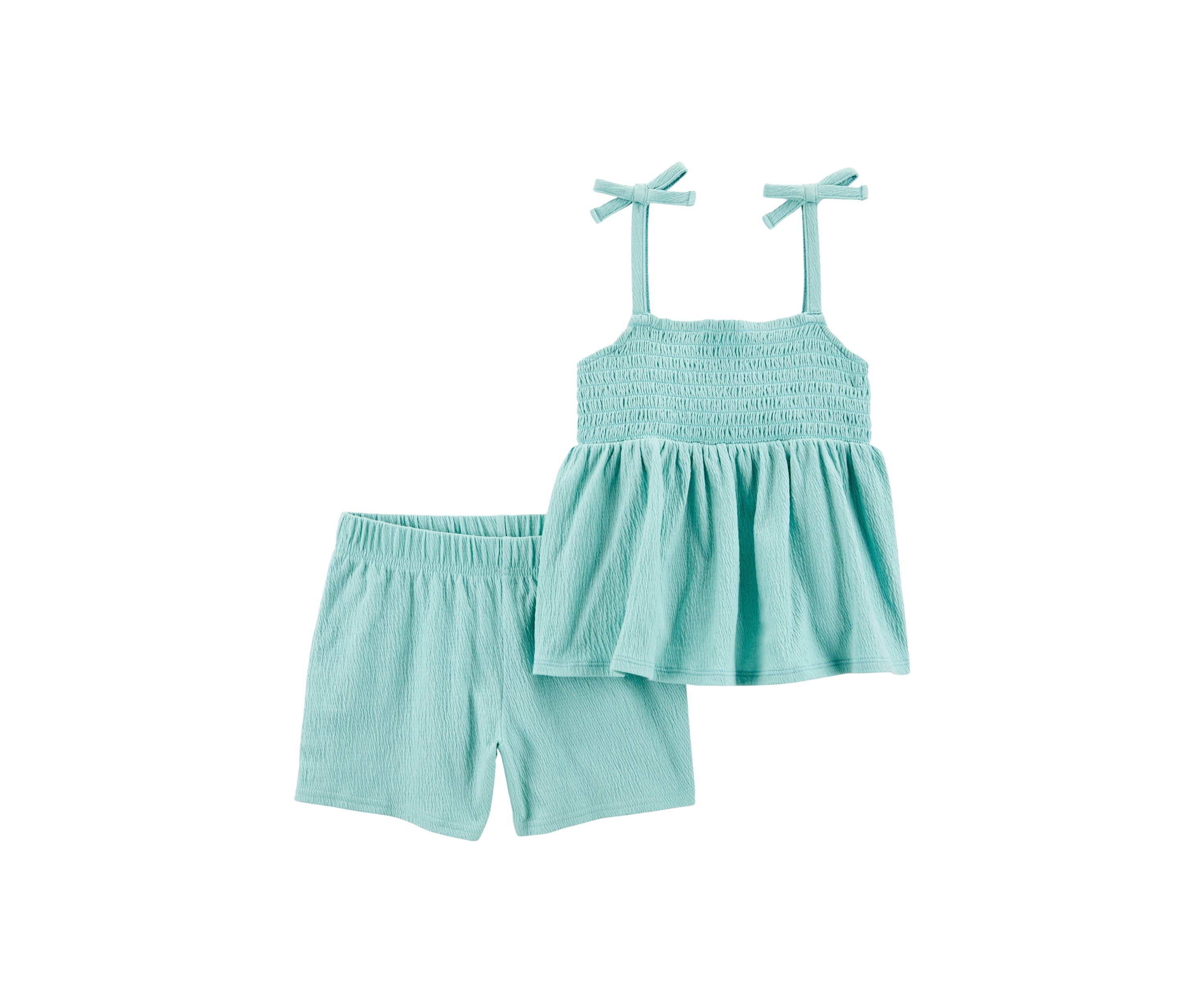 Girls 4-8 Smocked Tank Top and Shorts Set
