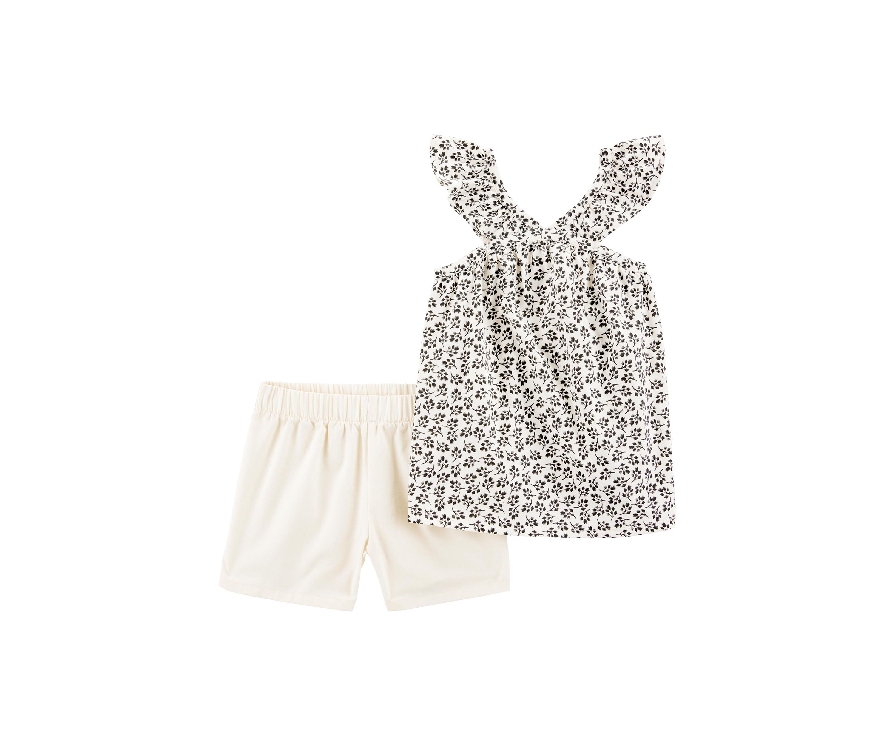 Girls 4-8 Floral Printed Tank Top and Shorts Set