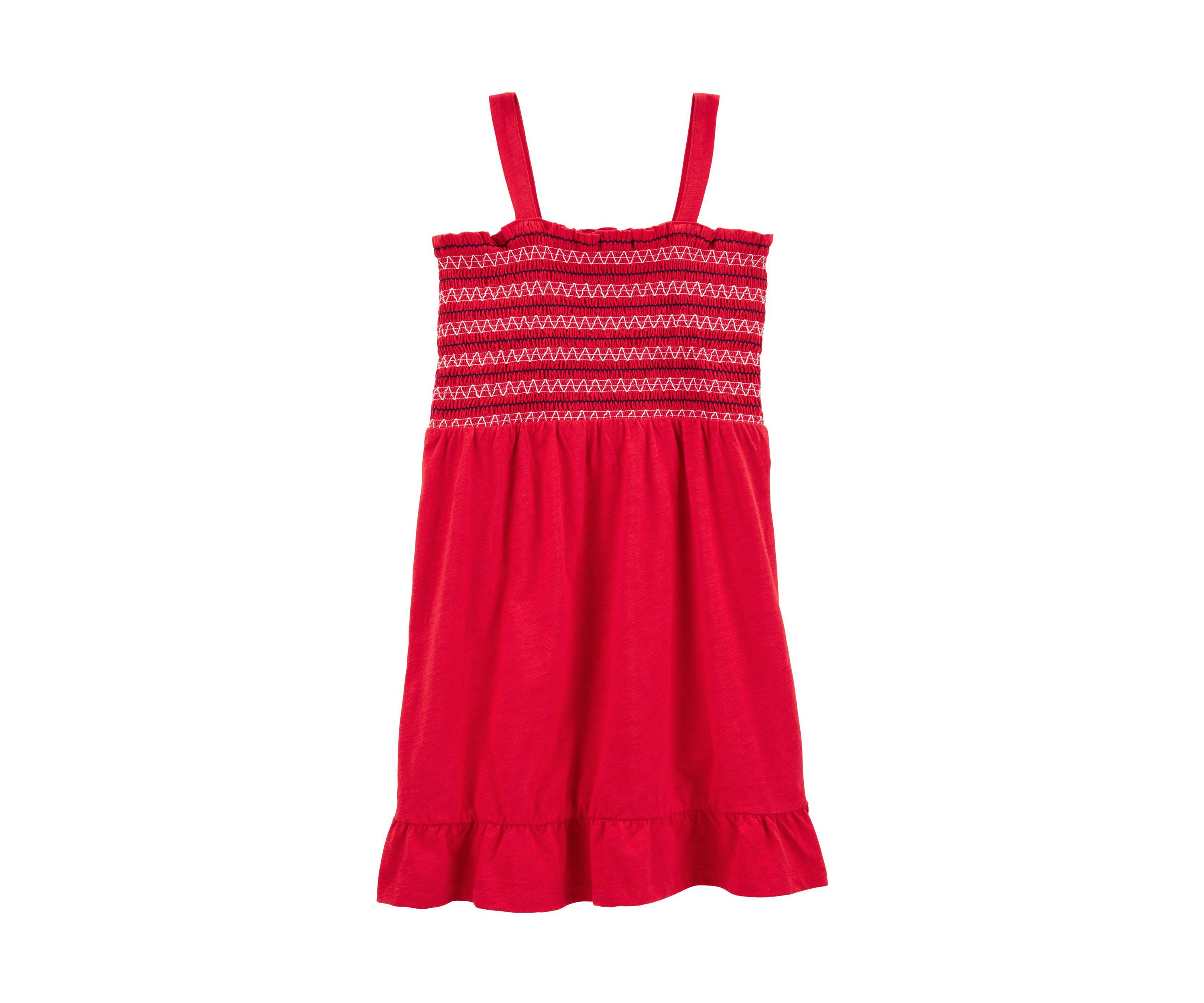  Girls 7-16 Sleeveless Smocked Yoke Dress