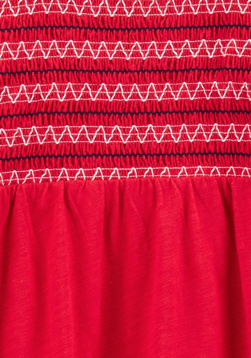  Girls 7-16 Sleeveless Smocked Yoke Dress