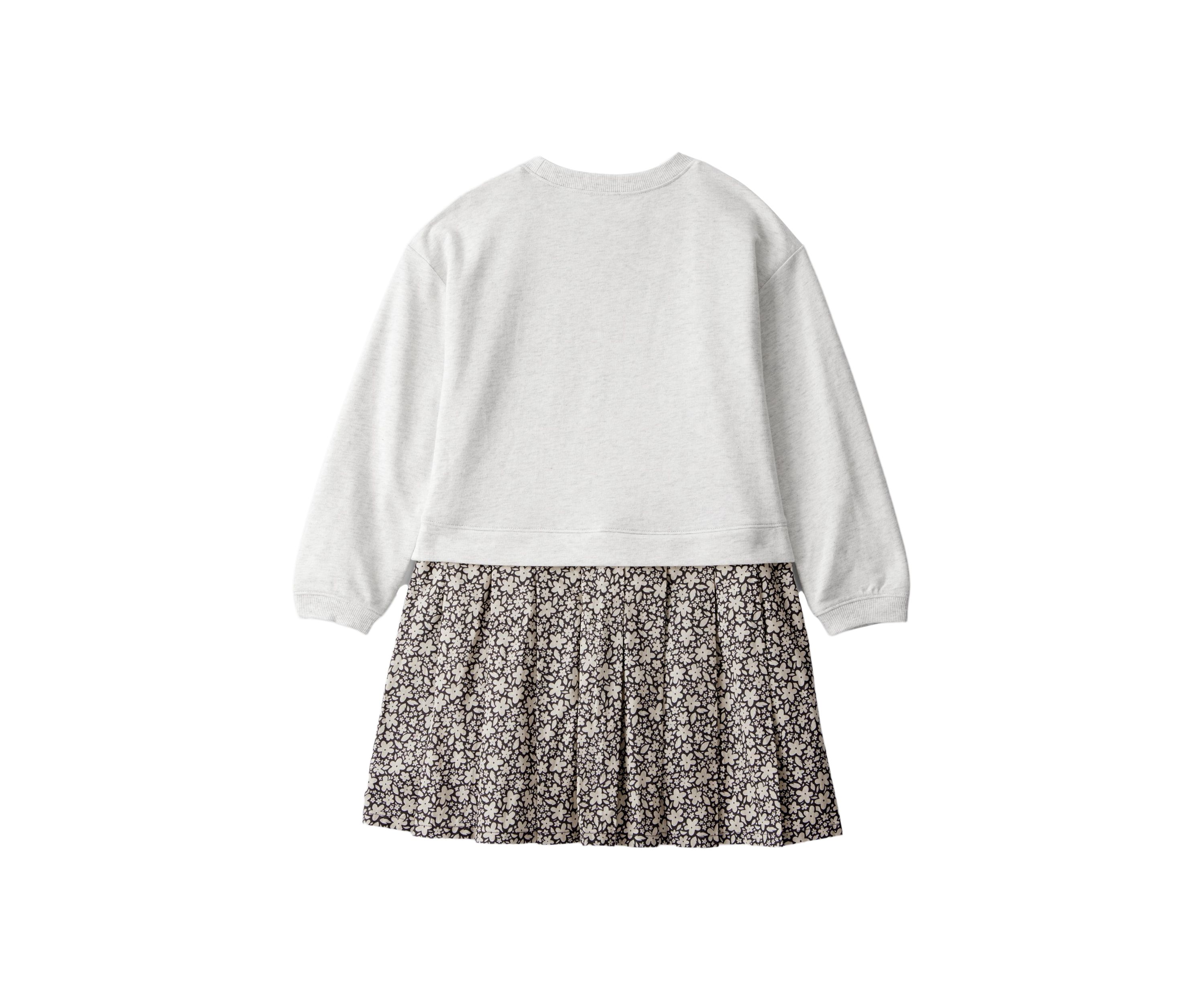 Girls 4-6x Long Sleeve Woven Dress with Printed Skirt