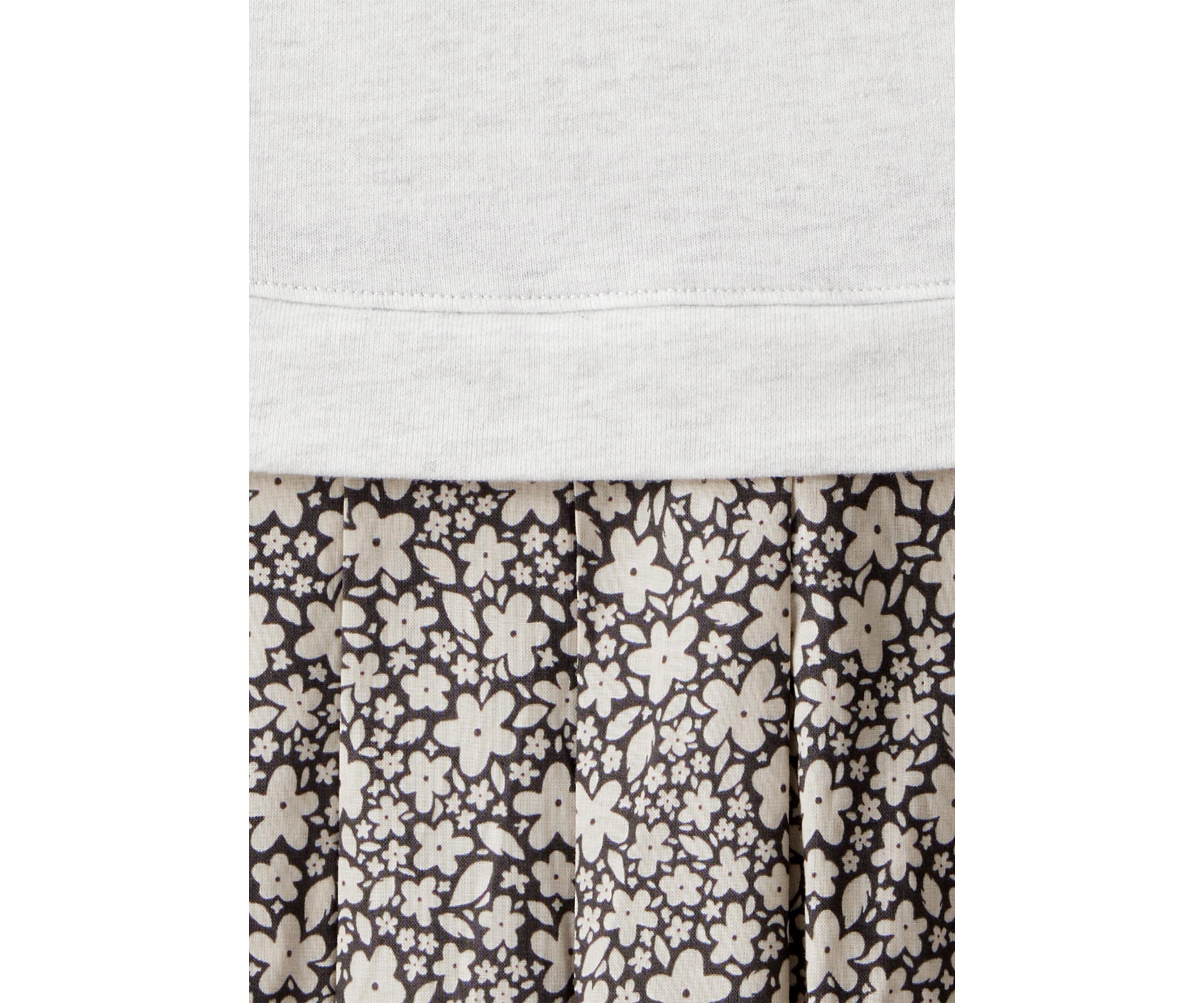 Girls 4-6x Long Sleeve Woven Dress with Printed Skirt