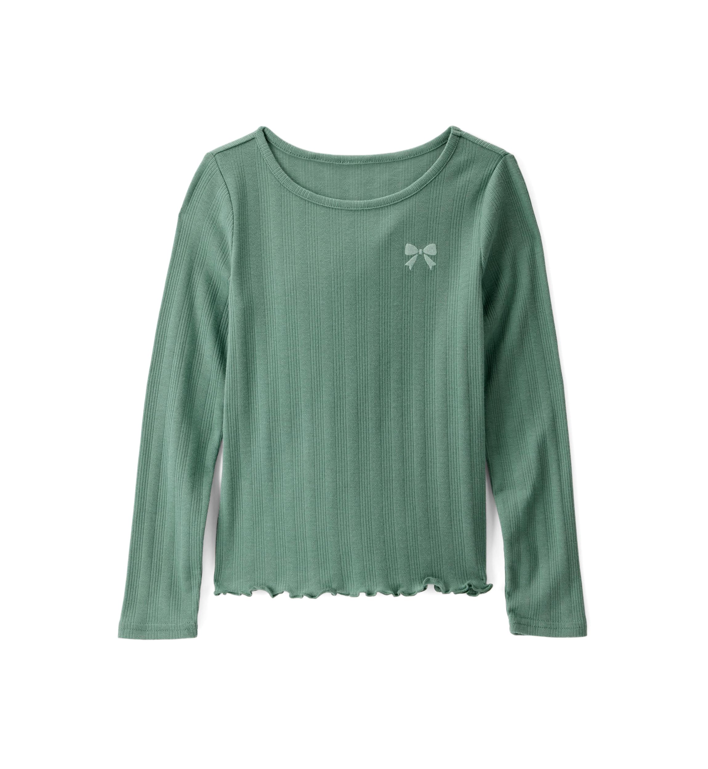 Girls 4-6x Lettuce Trim Knit Top