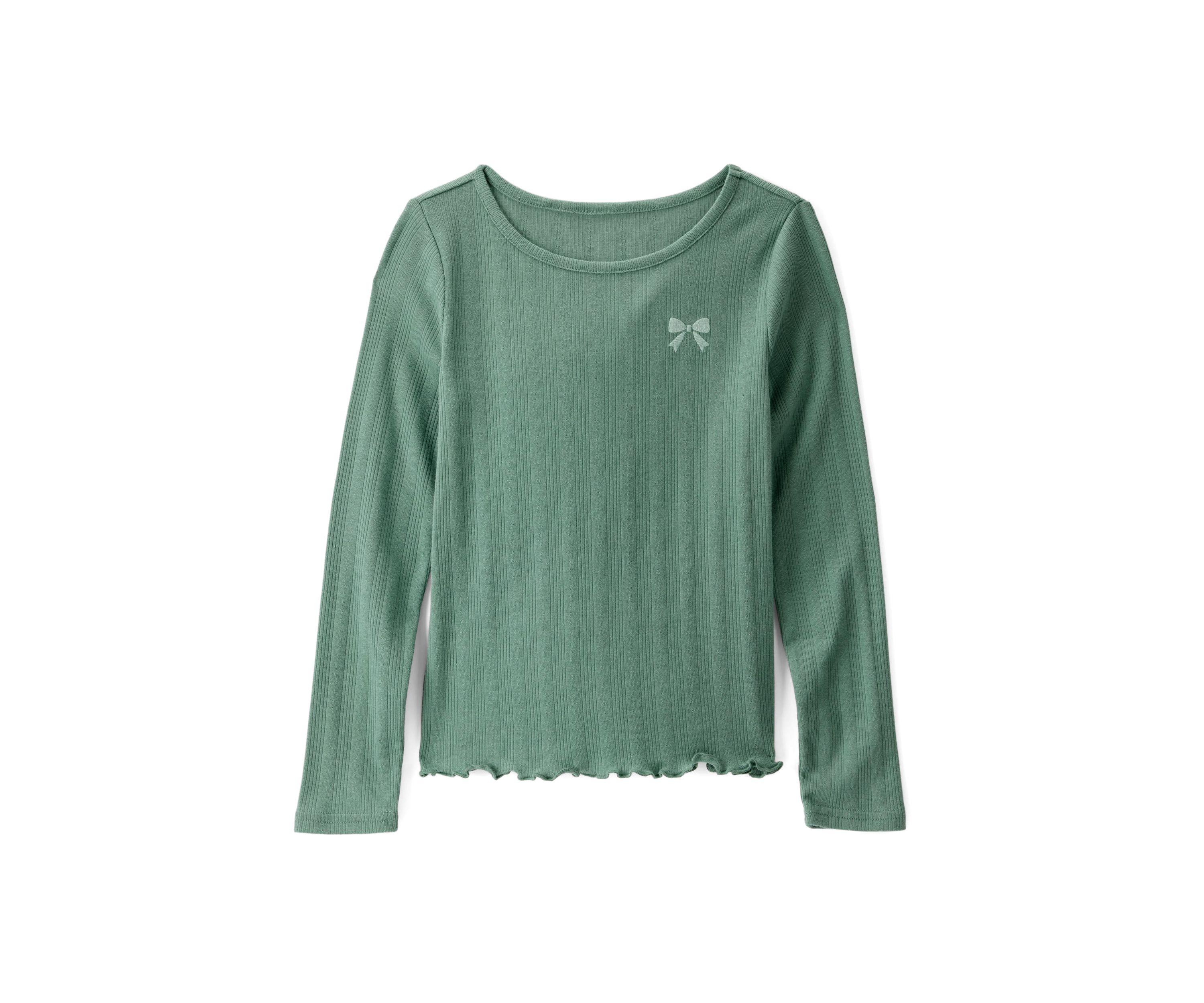 Girls 4-6x Lettuce Trim Knit Top