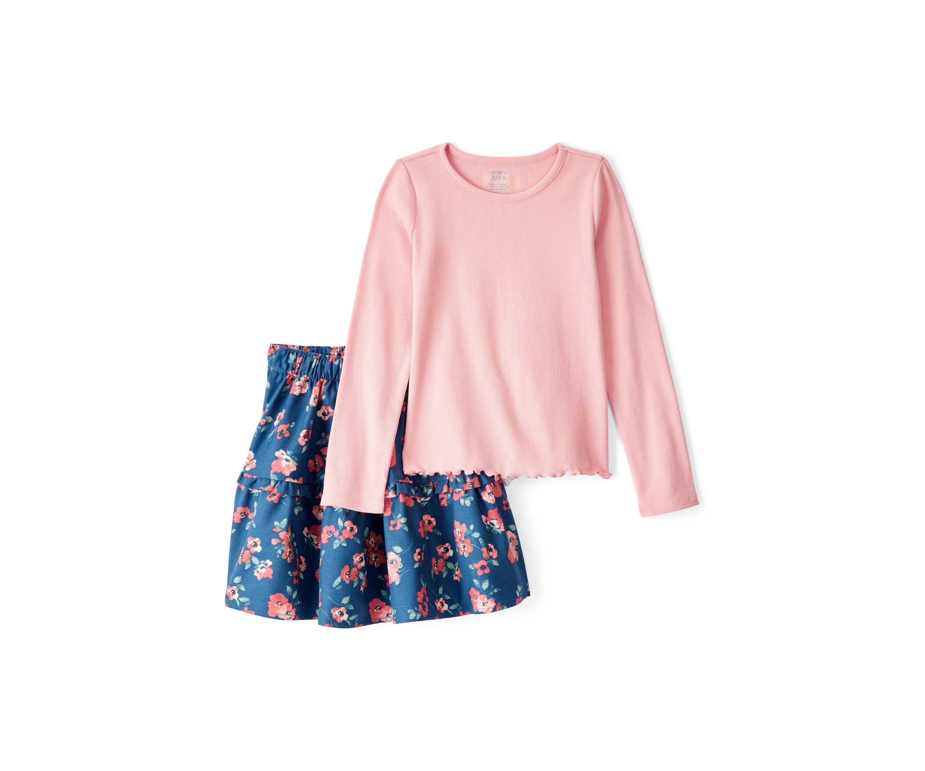 Girls 4-6x Woven Top and Skirt Set