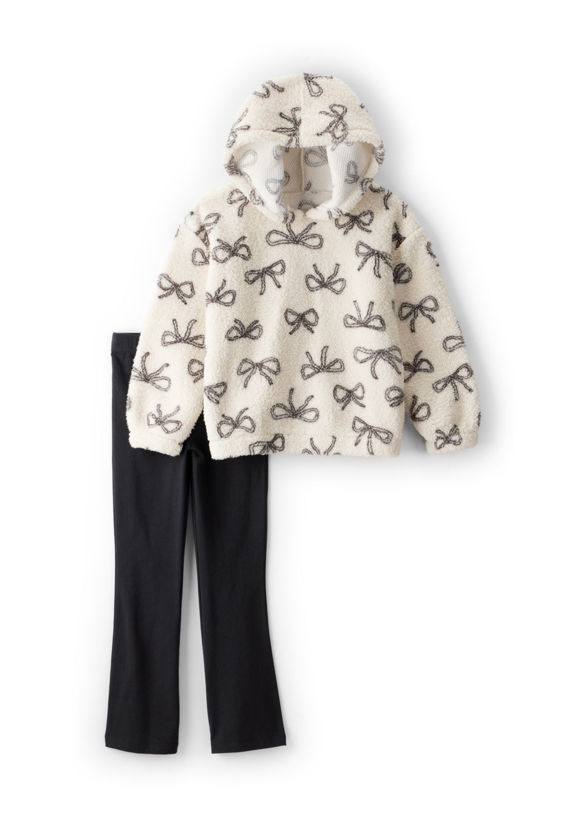 Girls 4-6x Bow Printed Hoodie and Pants Set