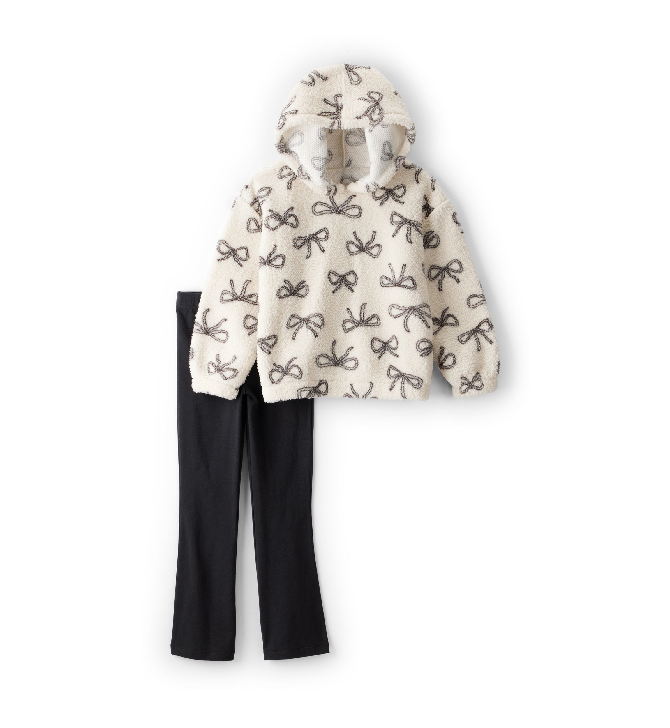 Girls 4-6x Bow Printed Hoodie and Pants Set