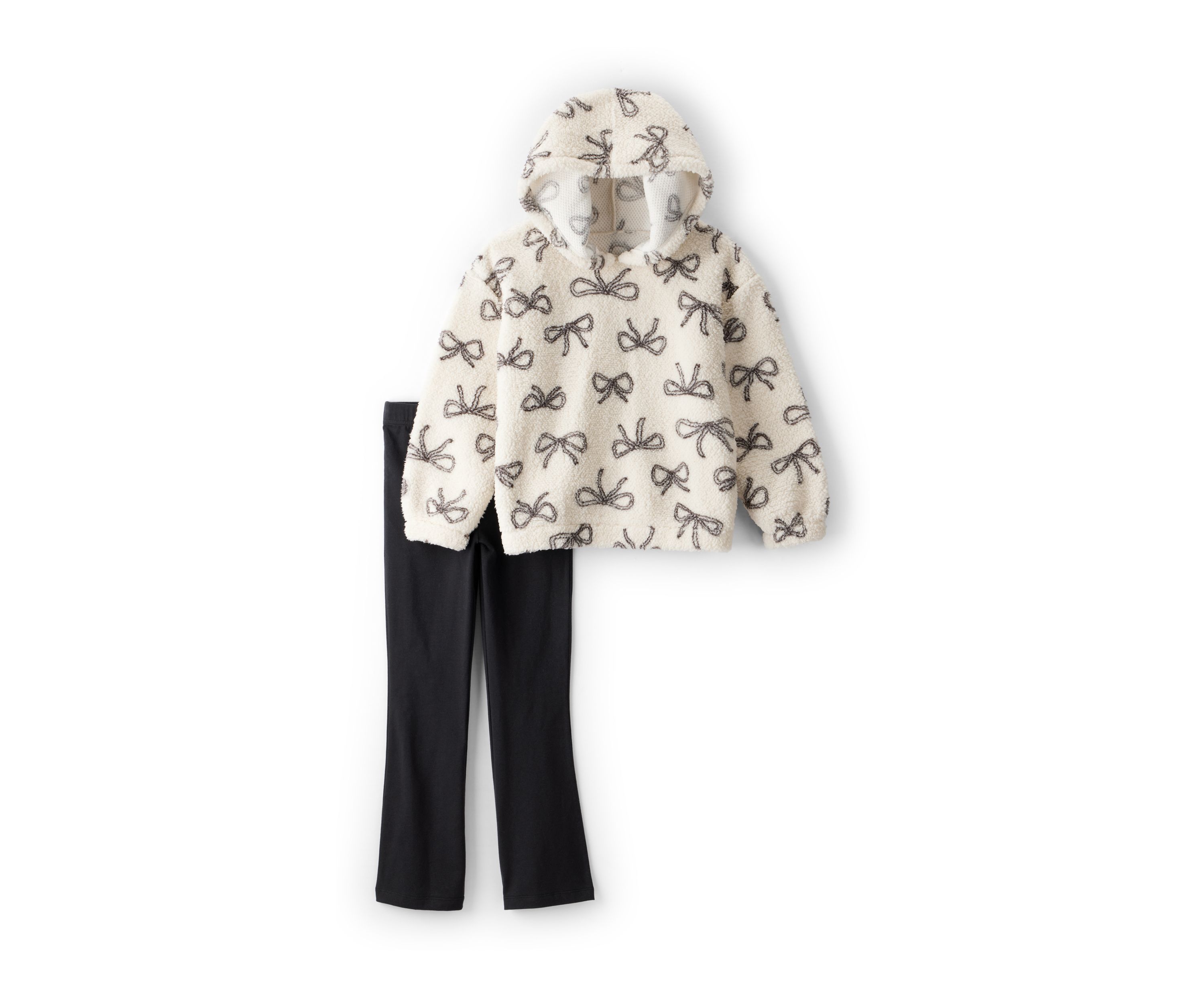 Girls 4-6x Bow Printed Hoodie and Pants Set