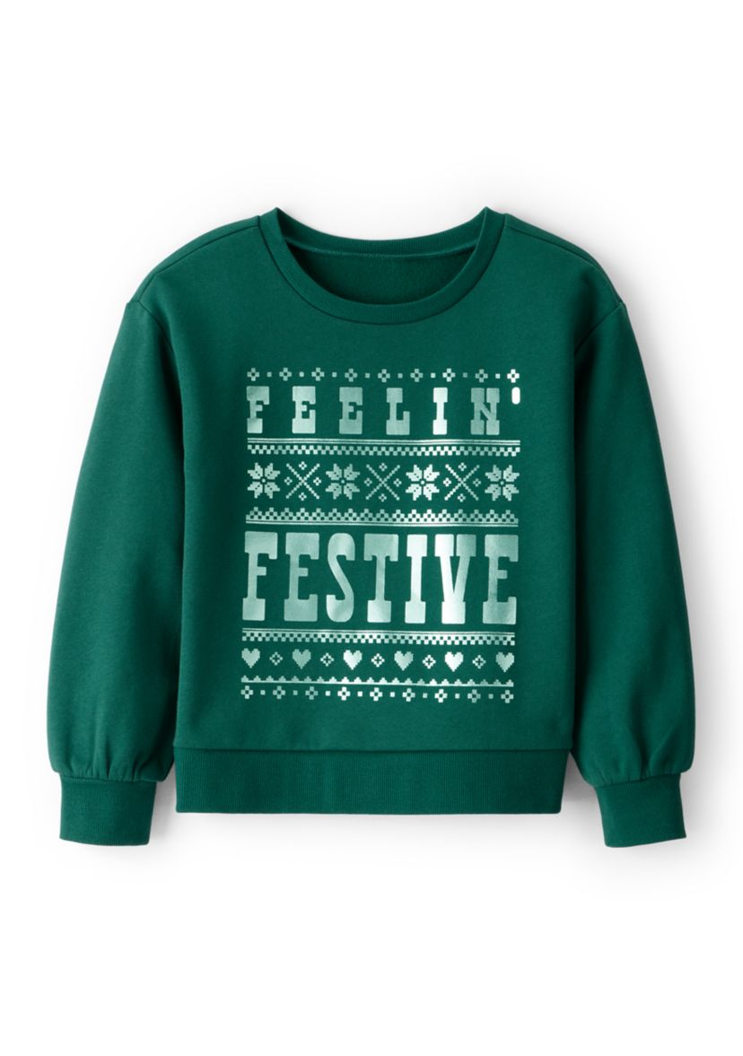 Girls 4-6x Festive Holiday Graphic Sweater