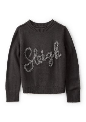 Carter's Girls 4-6x Sleigh Festive Graphic Sweater, Gray, 5