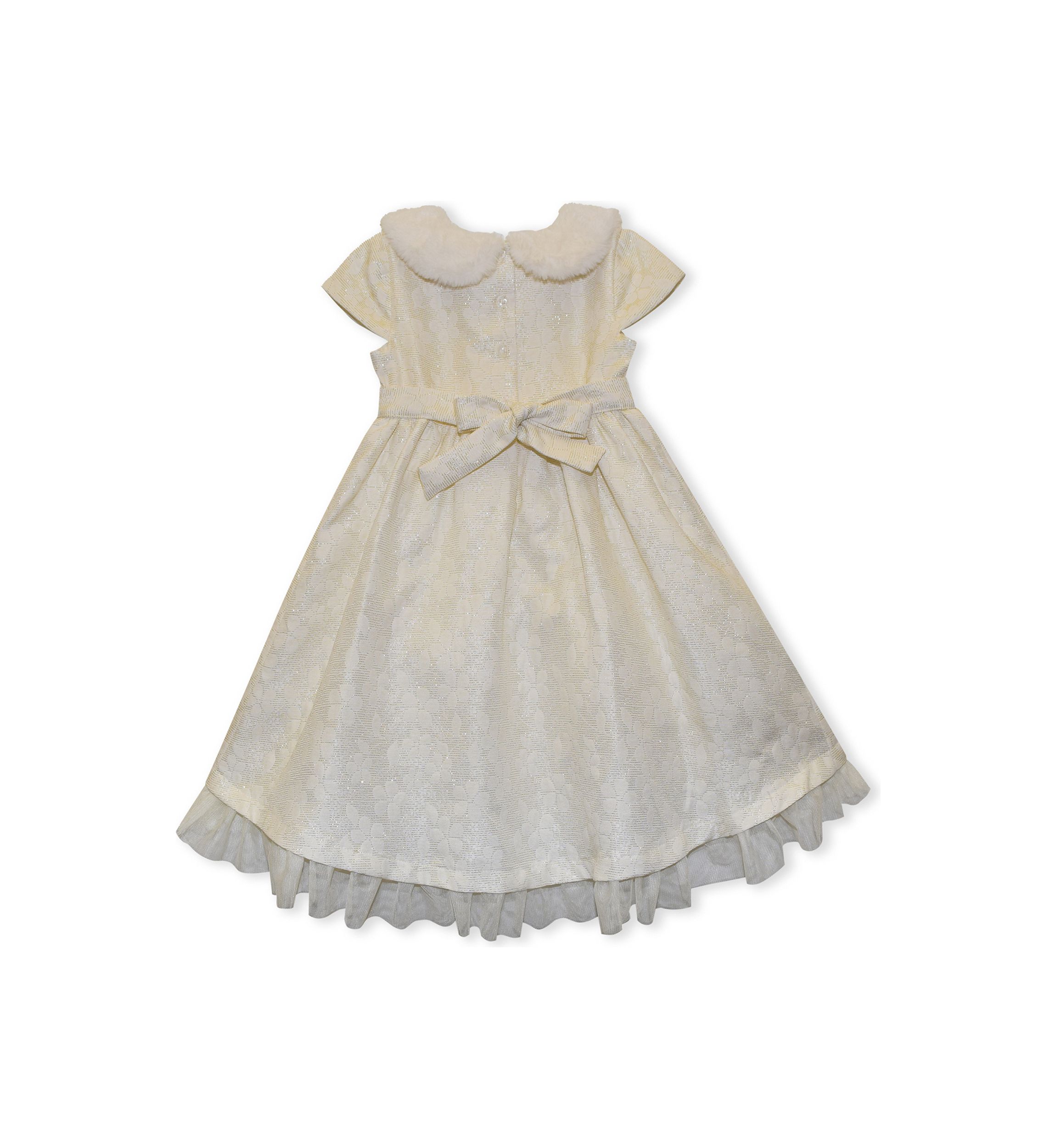Girls 7-16 Dress with Fur Collar