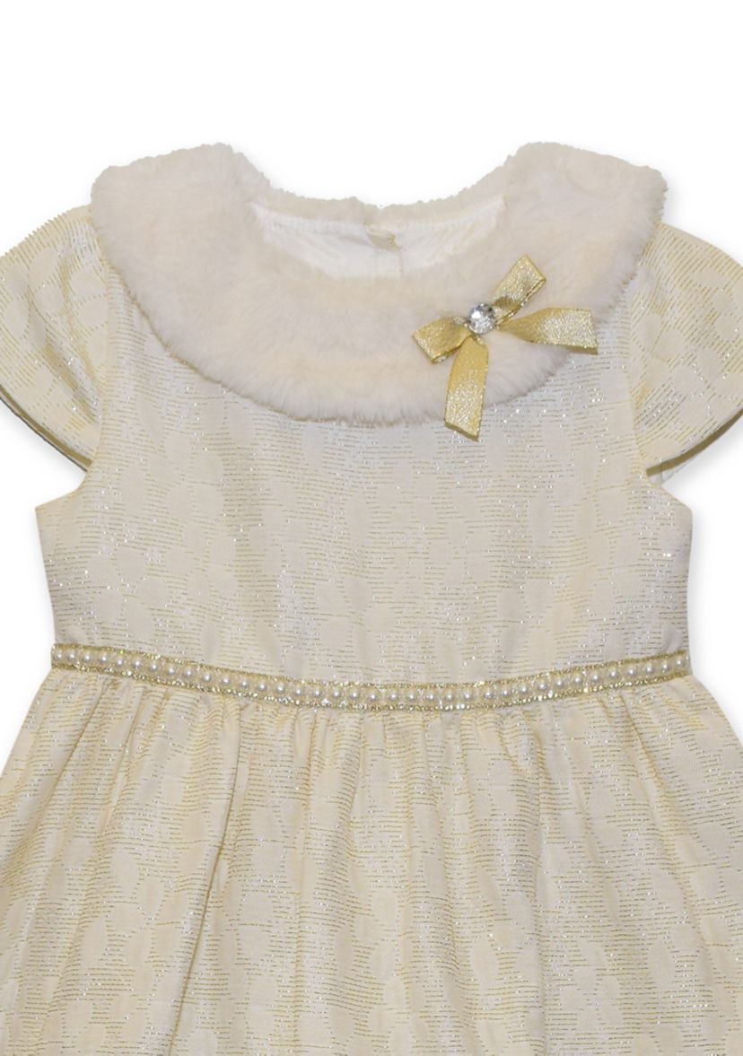 Girls 7-16 Dress with Fur Collar