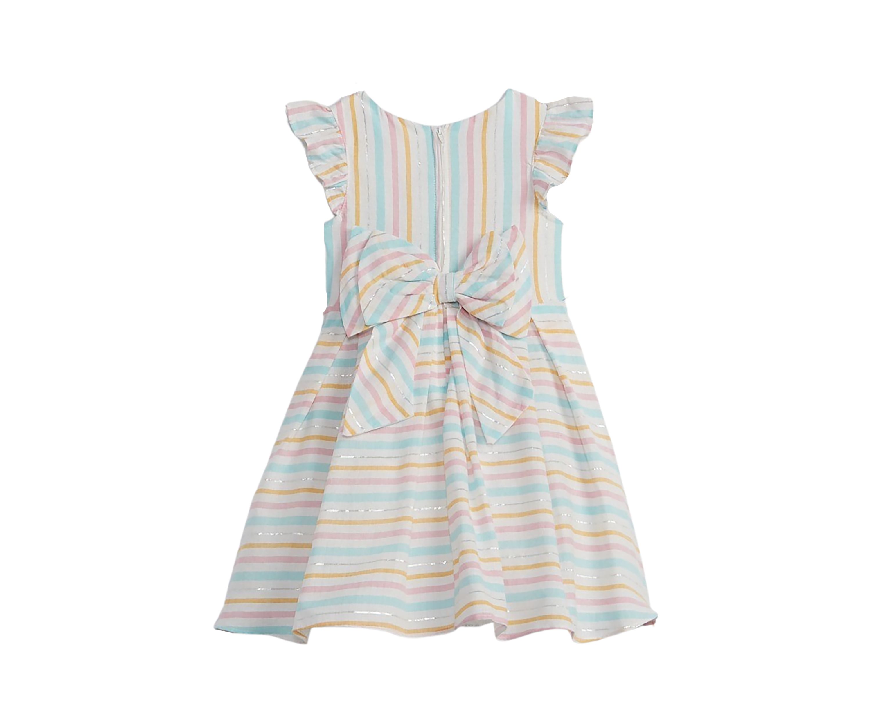 Girls 4-6x Printed Stripe Linen Dress 