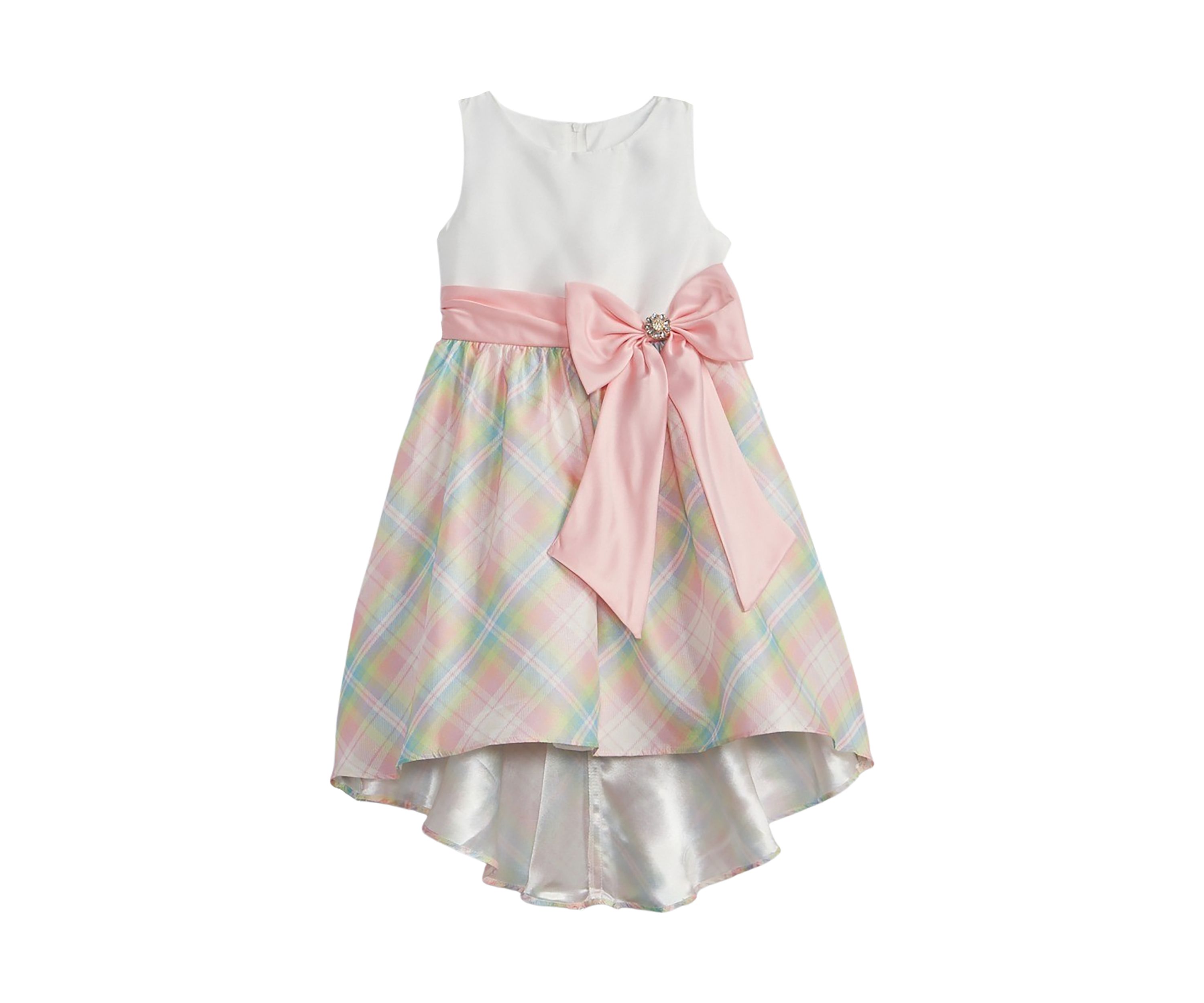 Girls 7-16 Shantung Dress with Bow Detail 