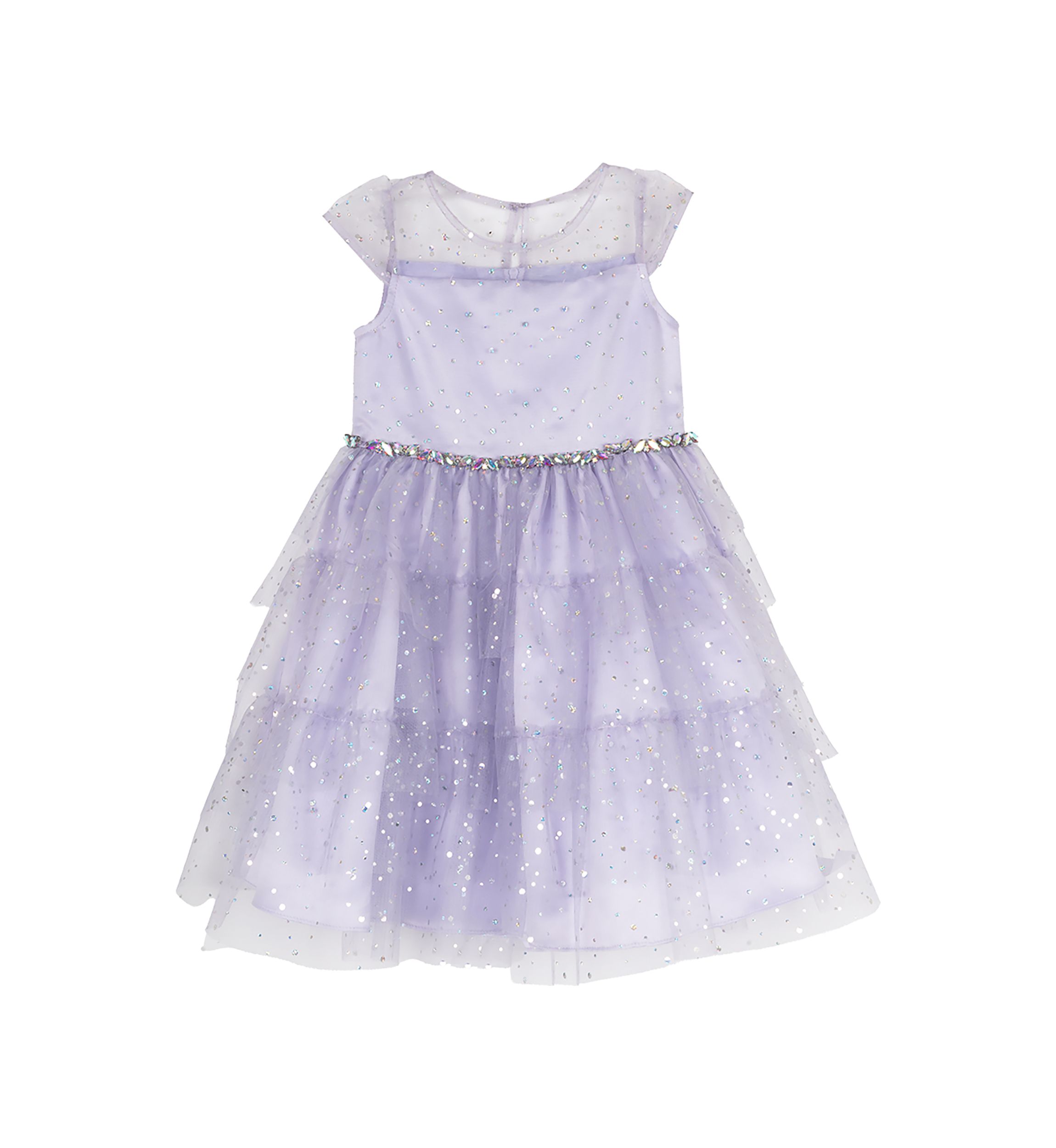 Girls 4-6x Illusion Tiered Maxi Dress