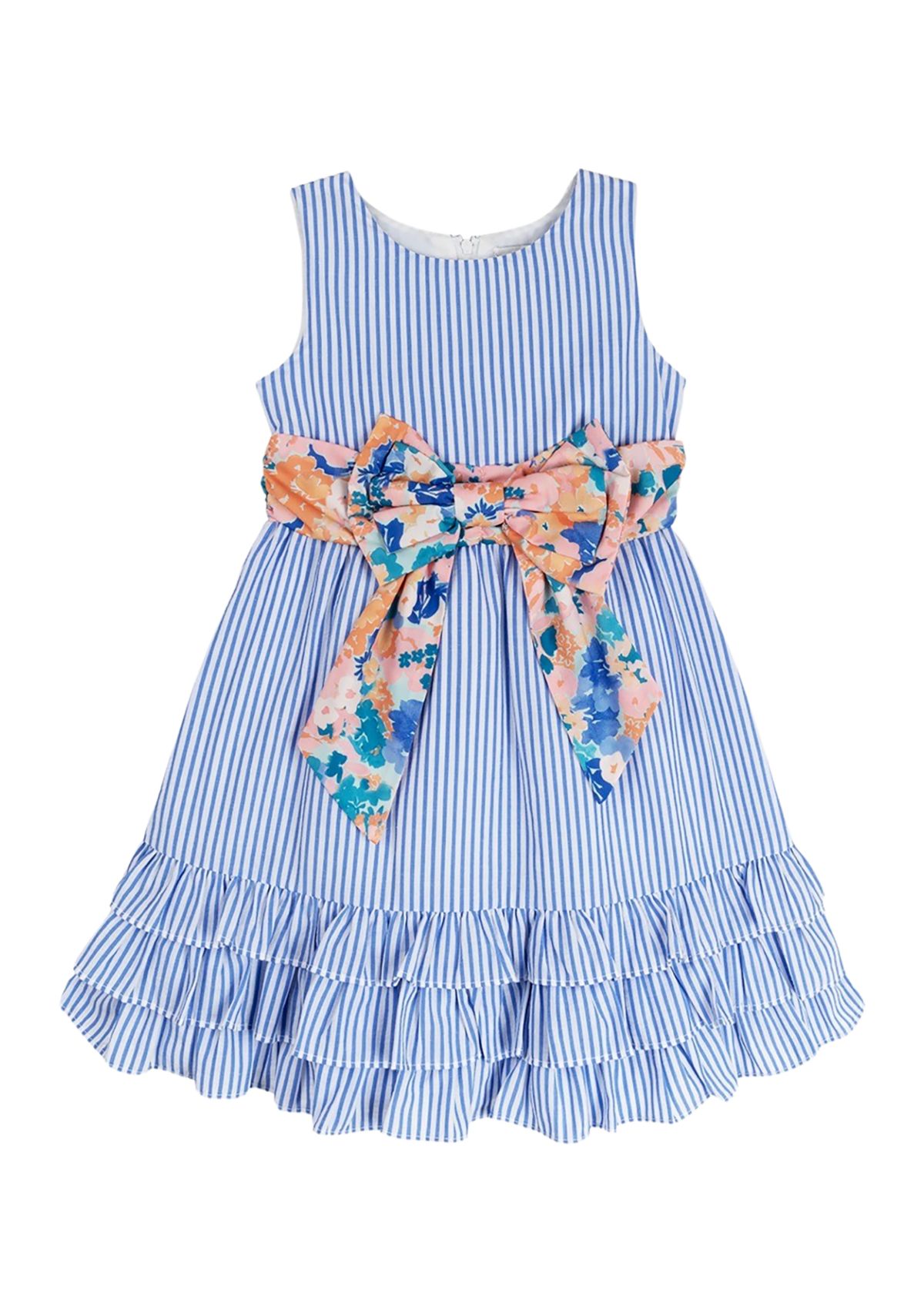 Girls 4-6x Sleeveless Seersucker Stripe Dress