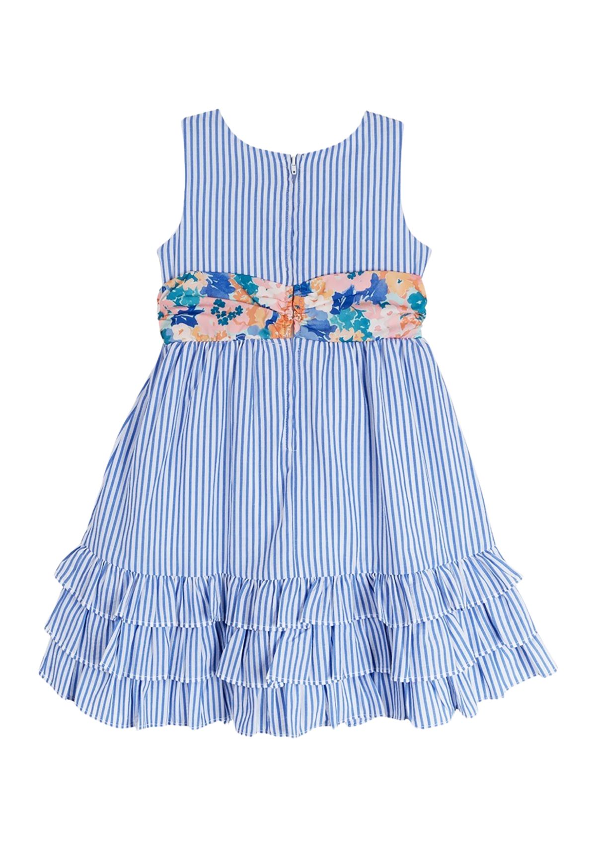 Girls 4-6x Sleeveless Seersucker Stripe Dress