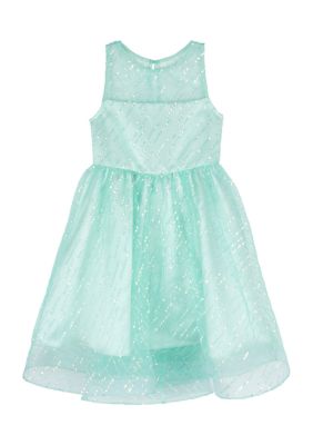 Rare Editions Girls 4-6x Illusion Party Dress, Green, 5