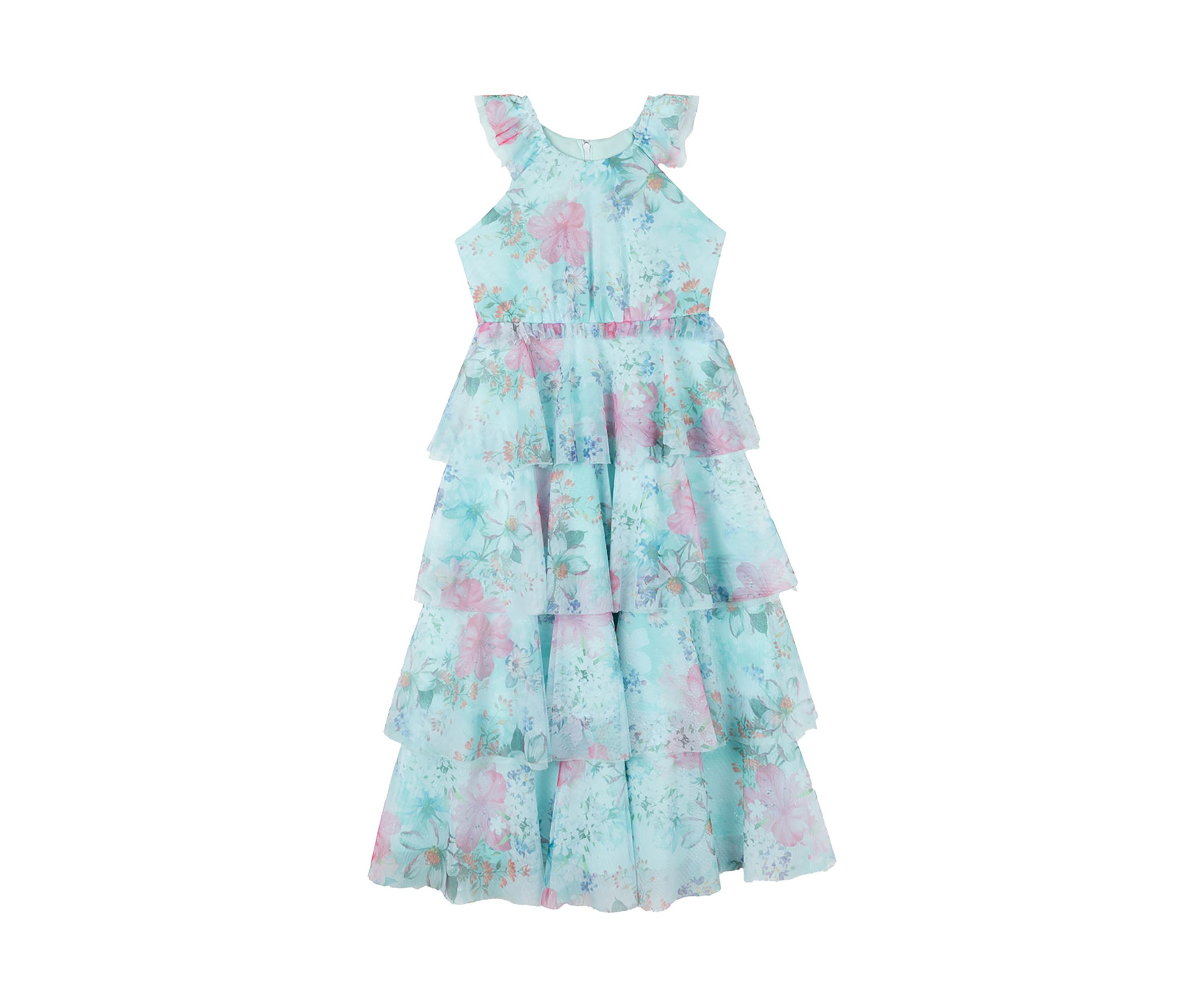 Girls 4-6x Floral Mesh Tiered Maxi Dress