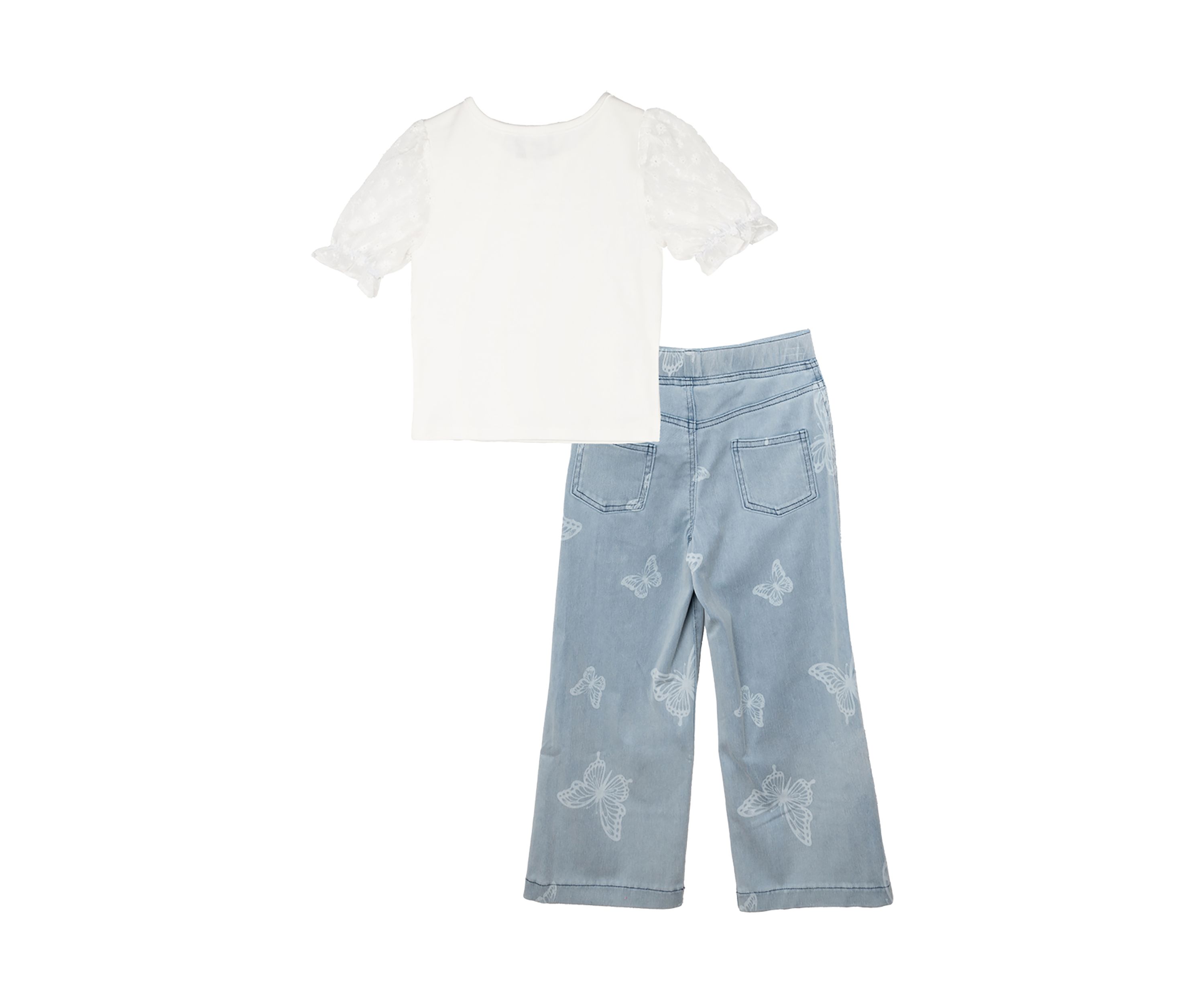 Girls 4-6x Butterfly Printed Knit Jeans Set